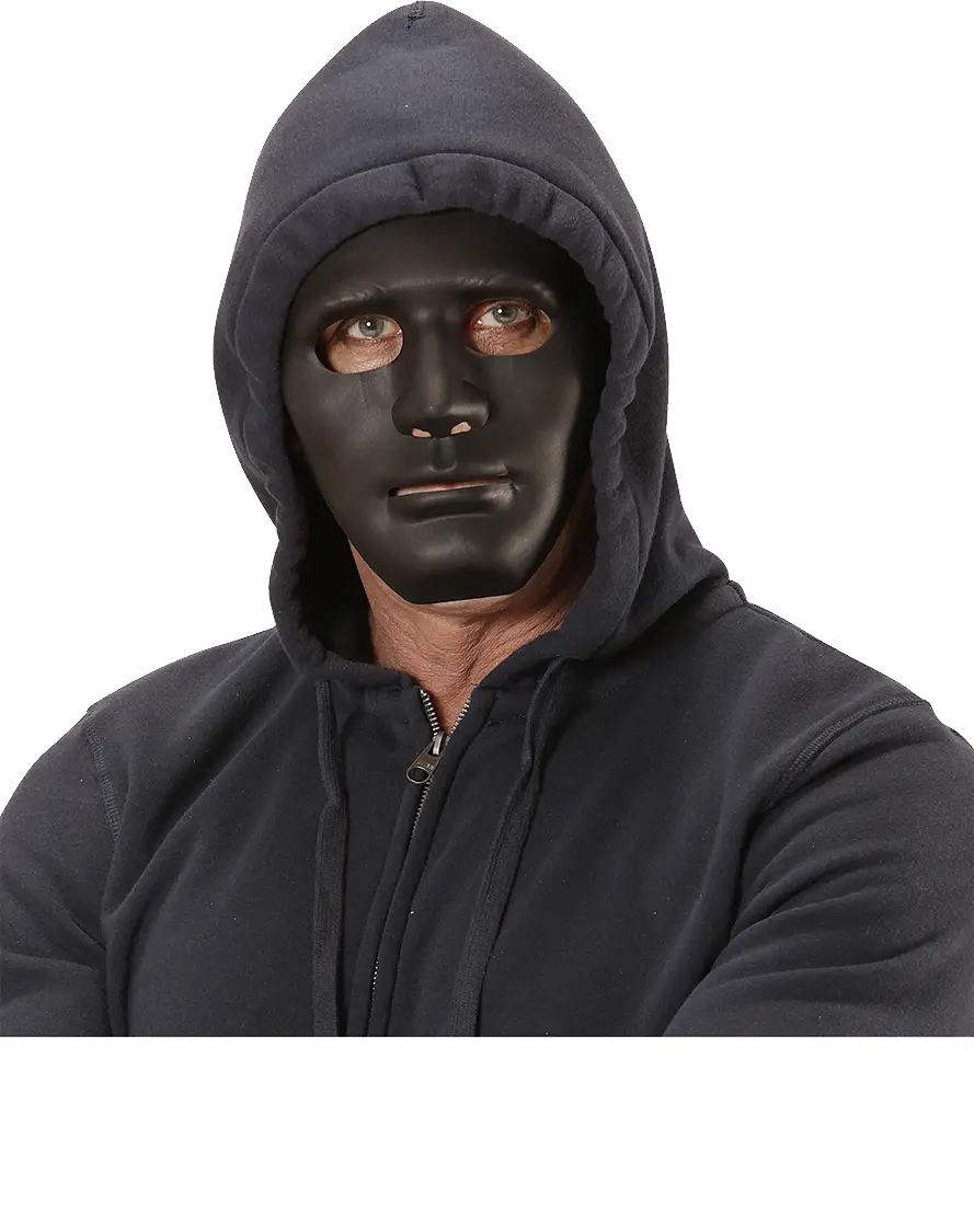 Person in Black Mask and Hoodie