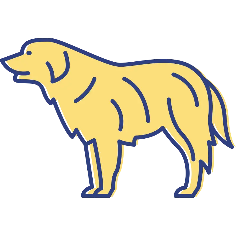 Yellow Dog Illustration in Simple Style