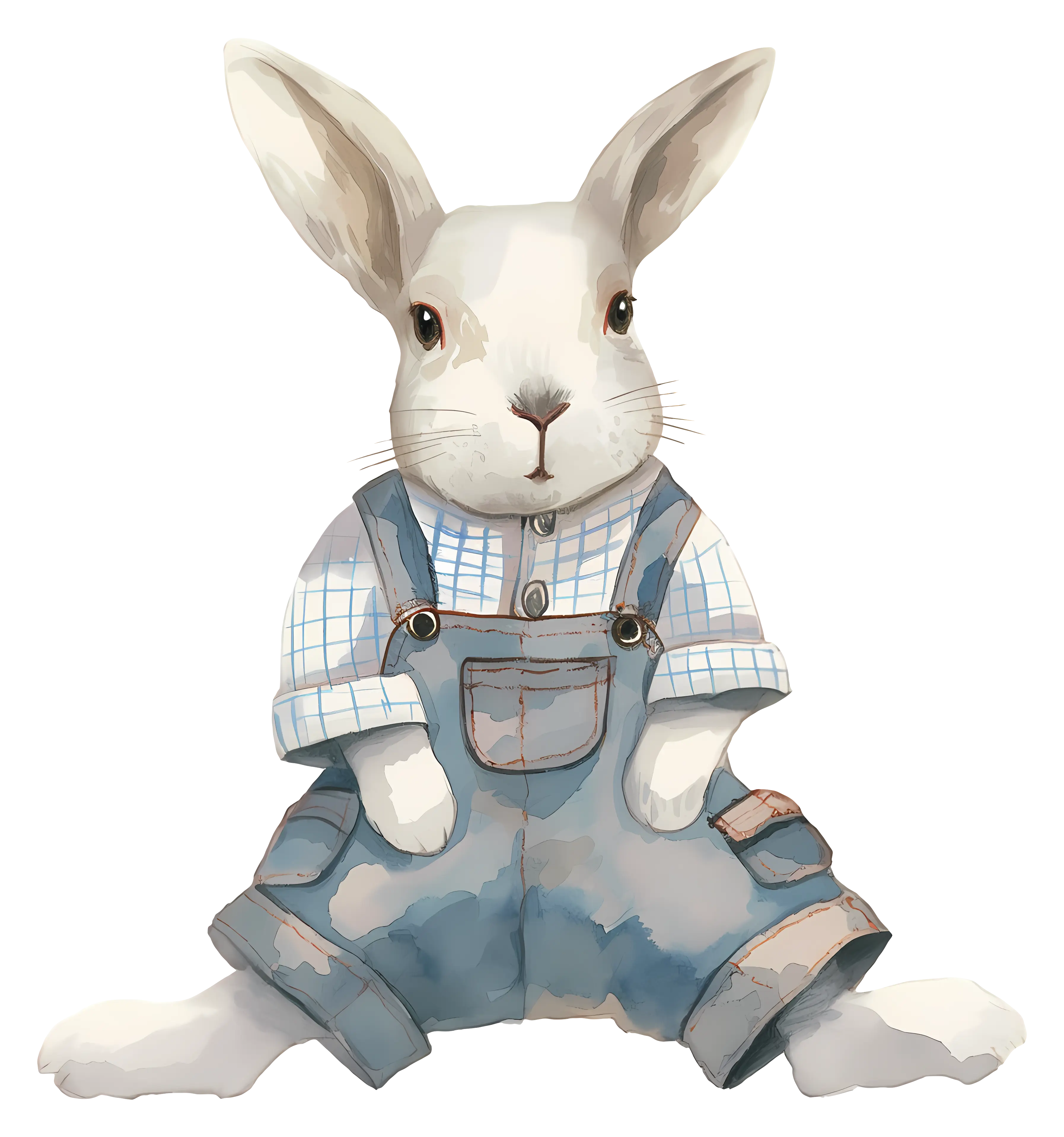 White Rabbit in Overalls