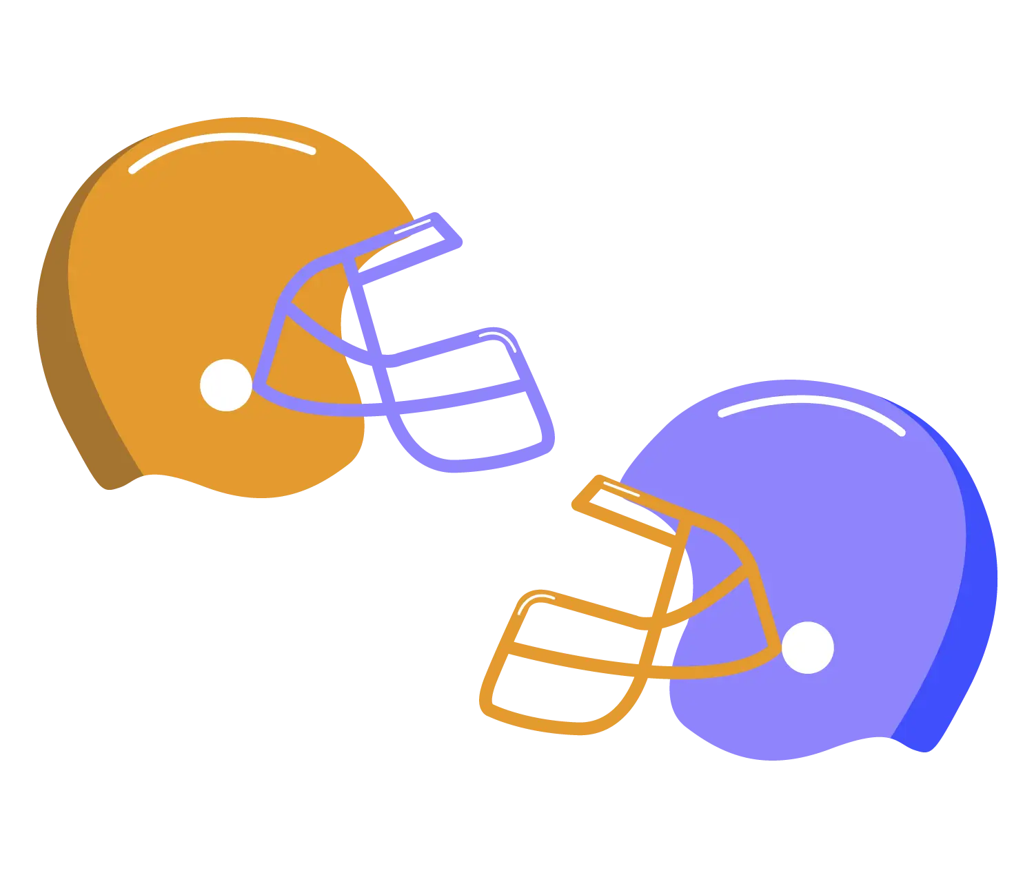Two Helmet Illustrations for Sports Competition