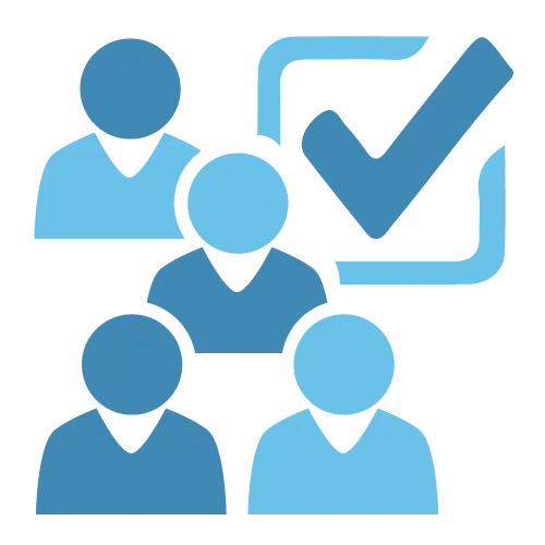 Group of People with Checkmark Icon