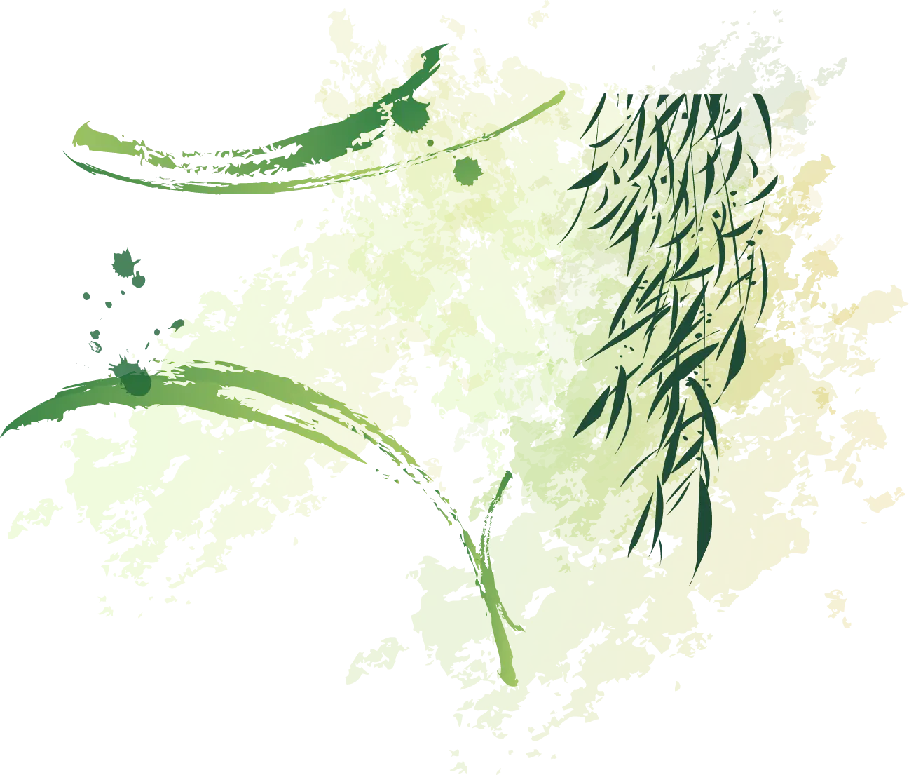 Abstract Bamboo Leaves Design