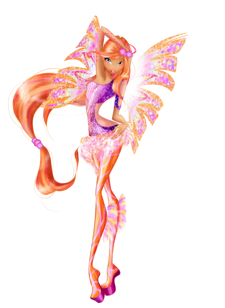 Fairy with Glittering Wings and Orange Hair