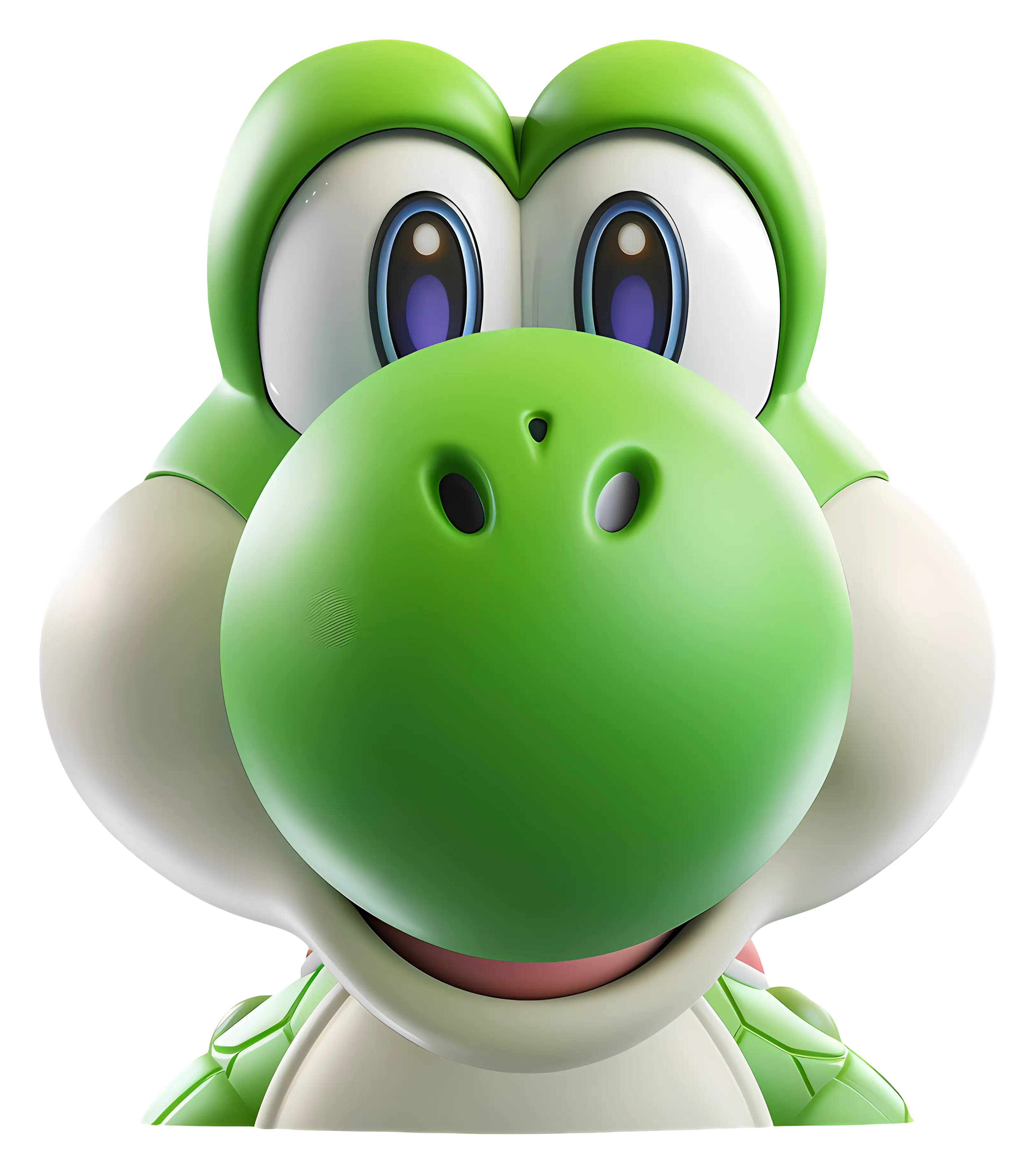 Green Cartoon Dinosaur Face for Animation