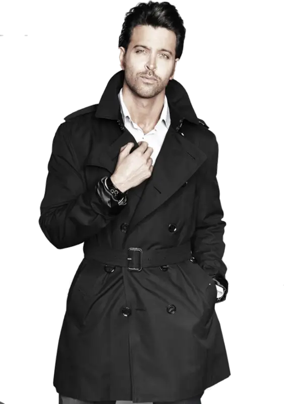 Stylish Man in Black Trench Coat