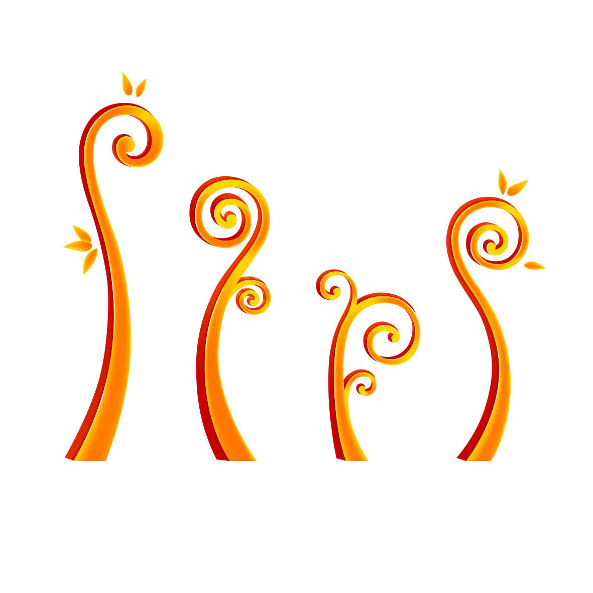 Orange Swirls Abstract Pattern