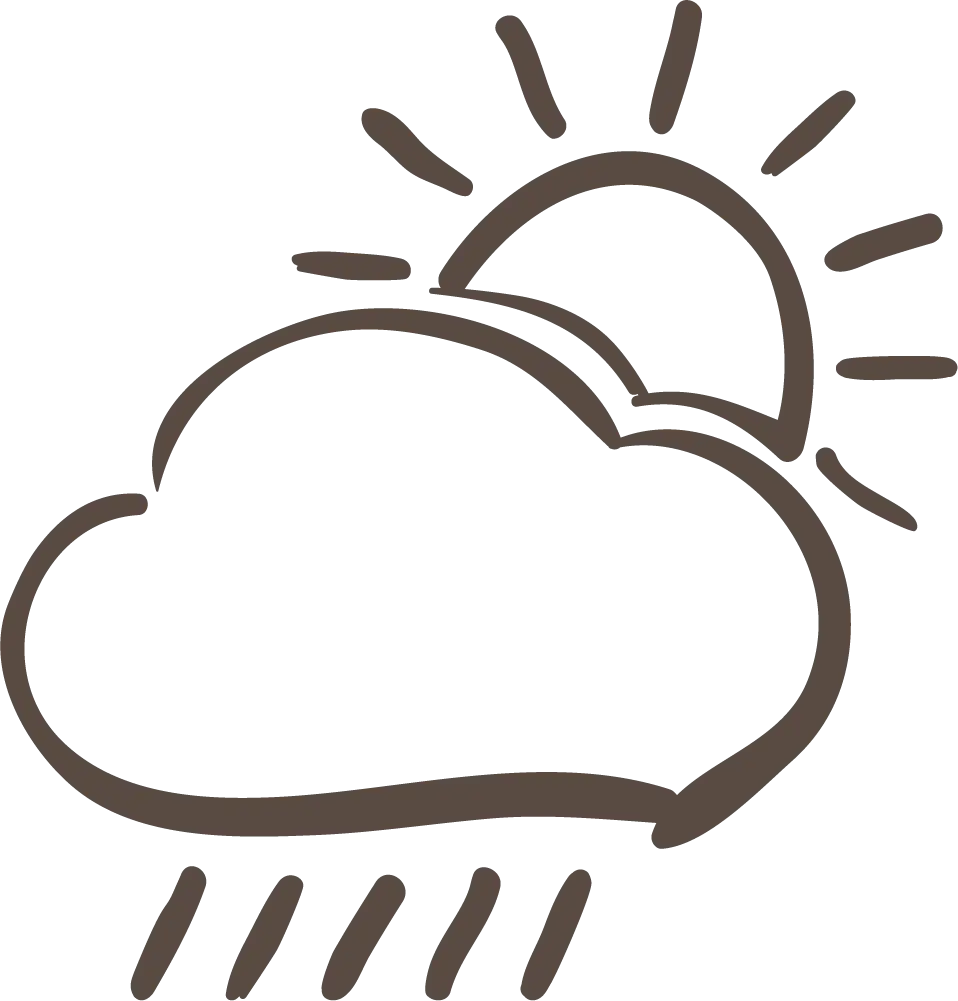 Cloud with Sun and Rain Illustration