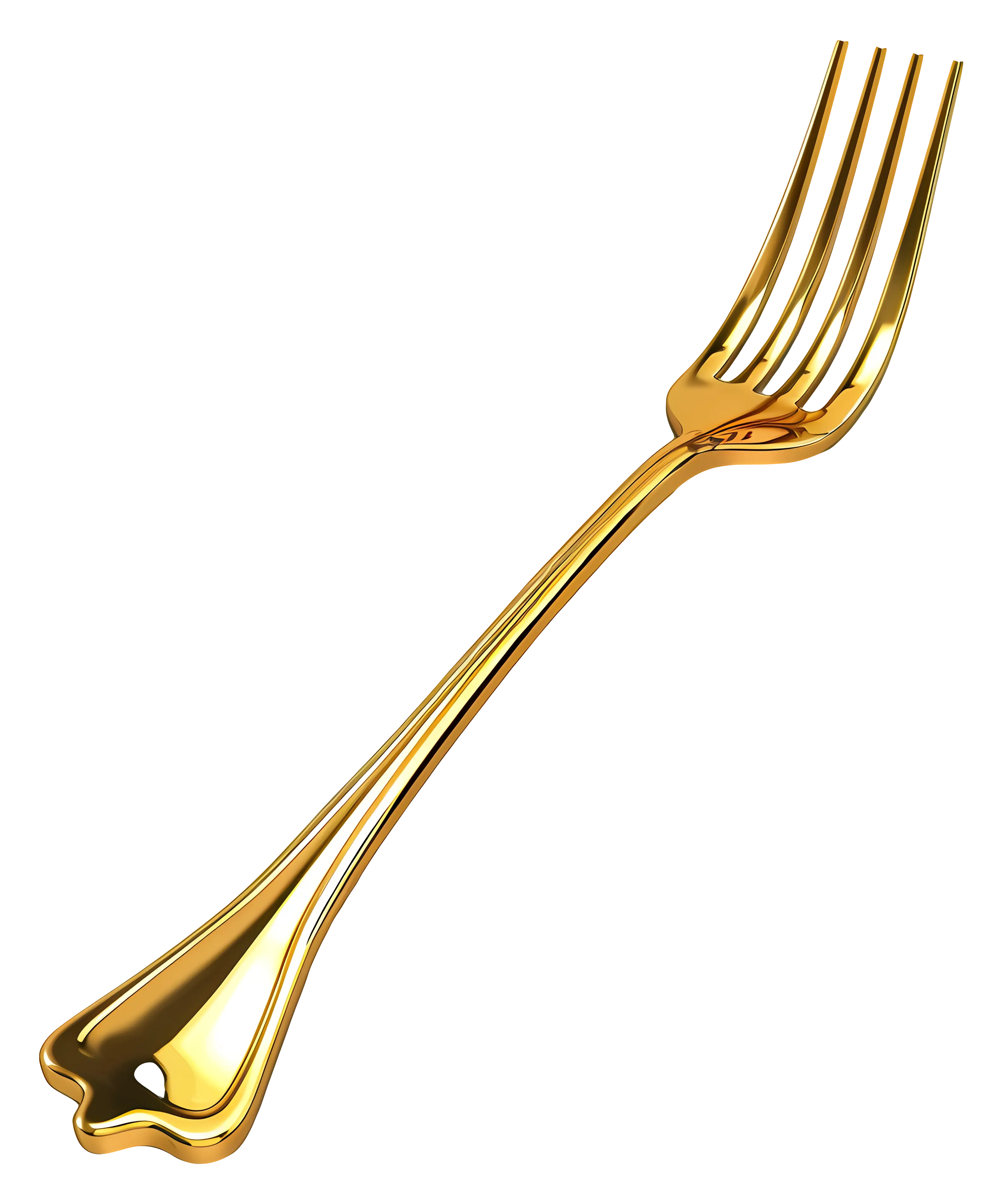 Golden Fork with Bone Handle Design