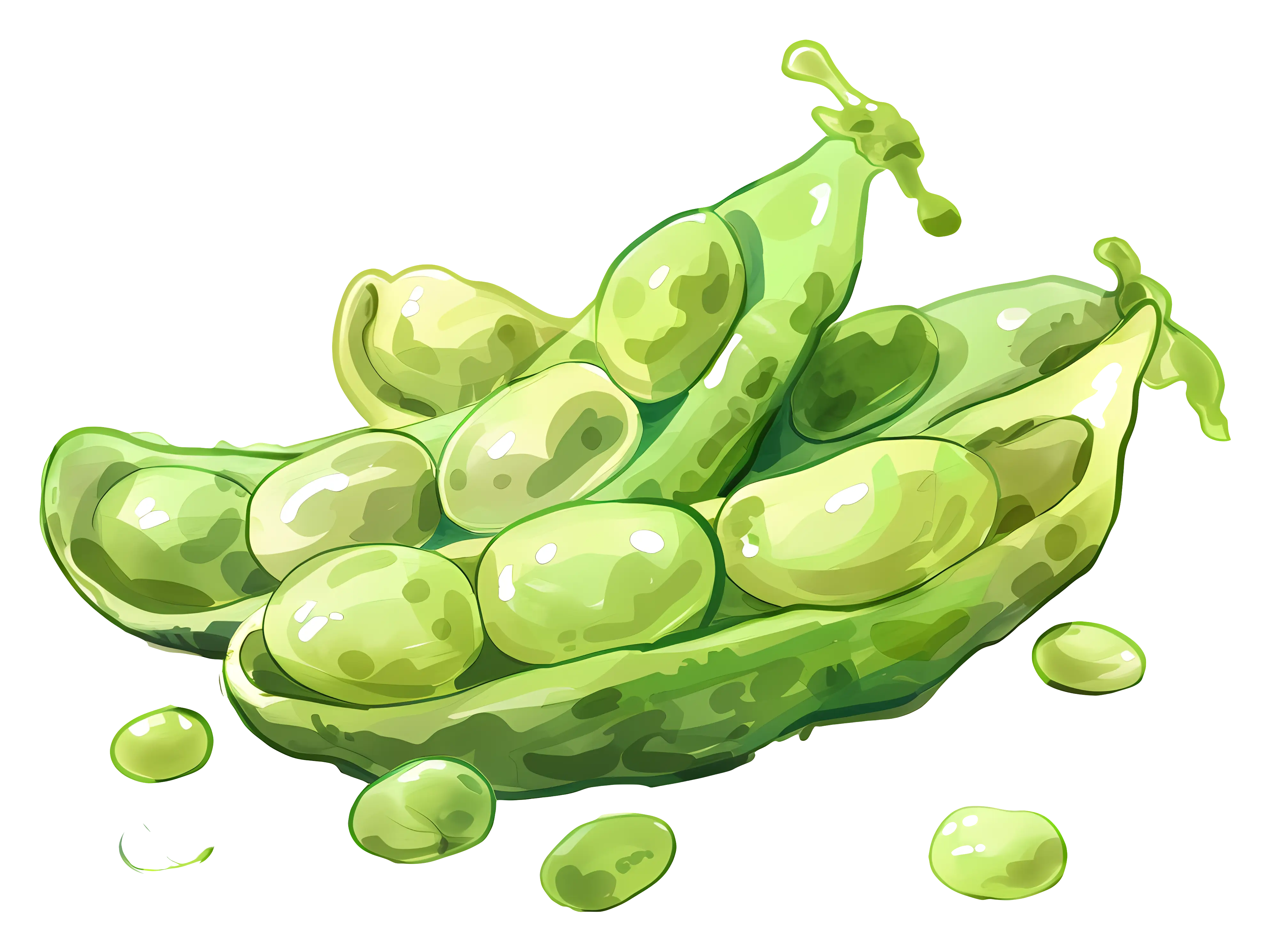 Bright Green Peas Illustration