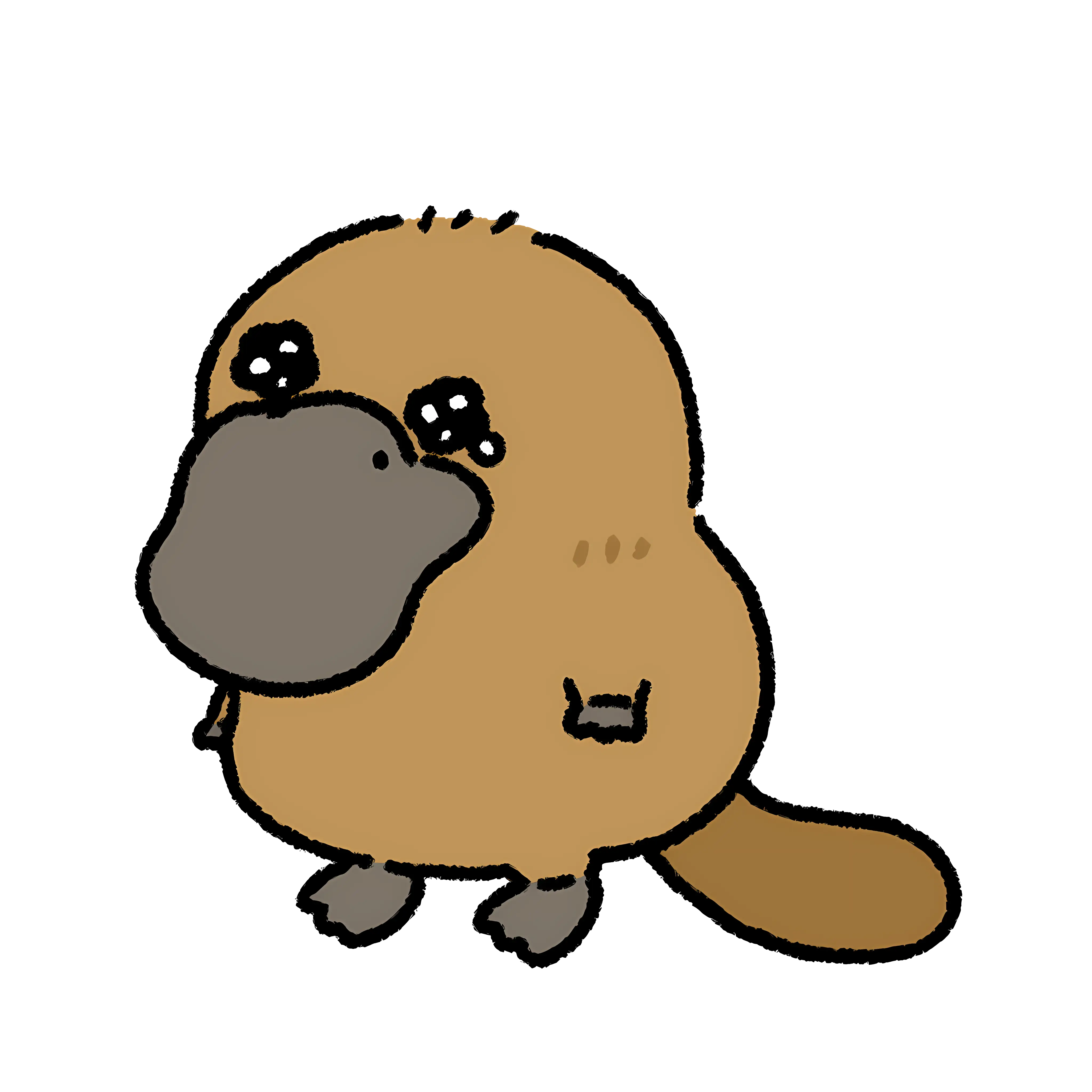 Cute Cartoon Platypus Illustration