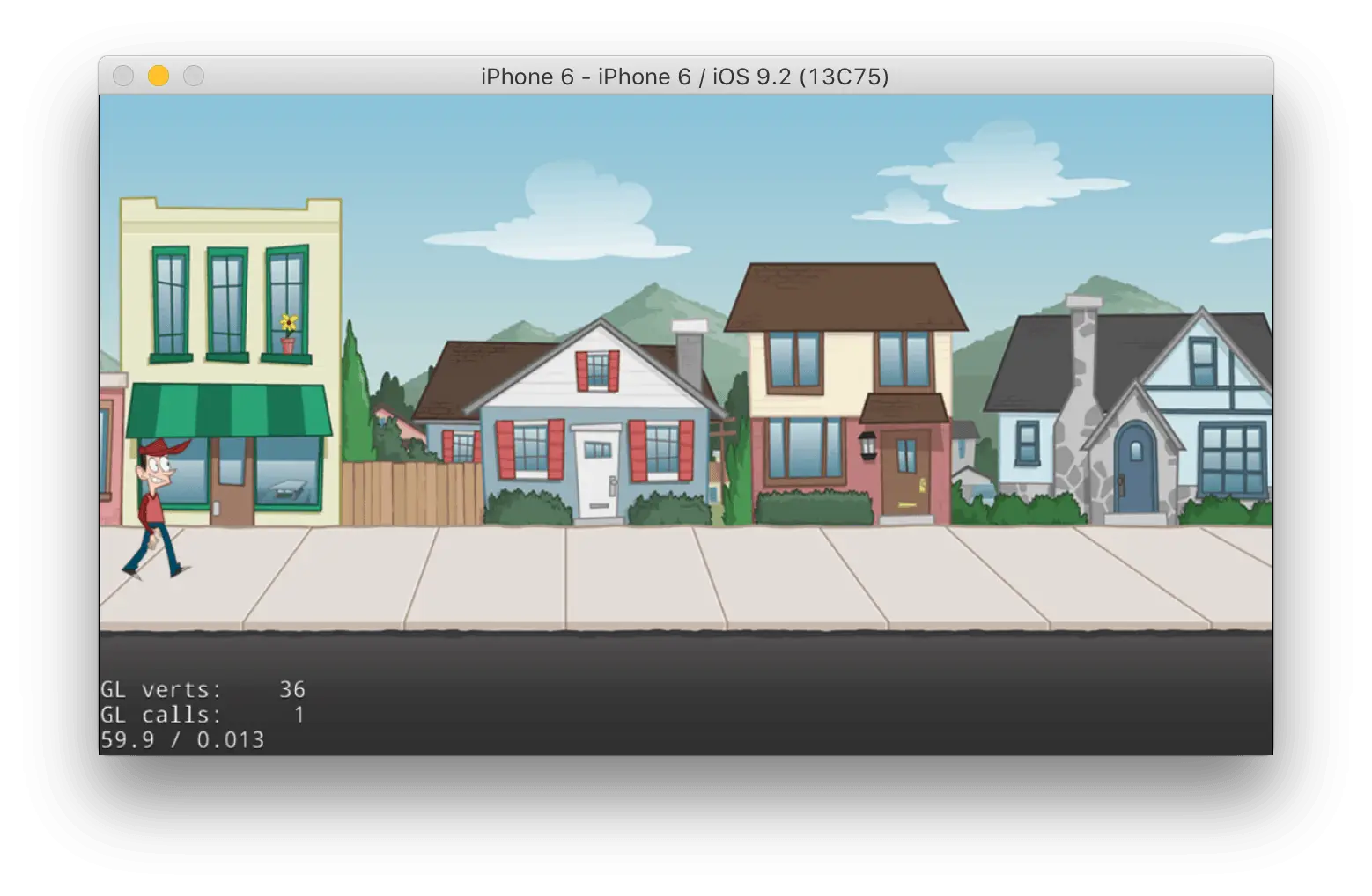 Cartoon Houses on Street Illustration