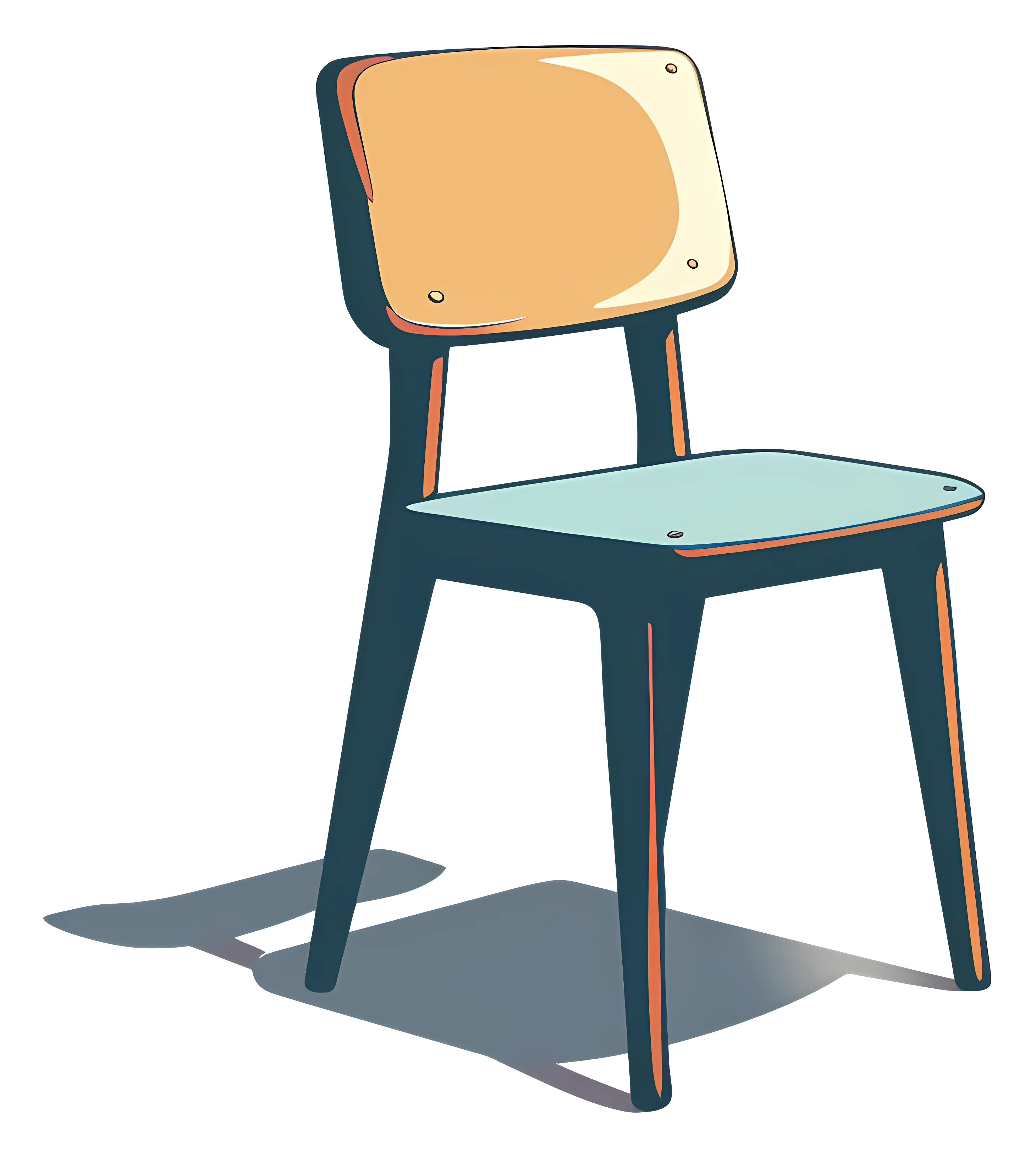 Illustration of a Simple Wooden Chair