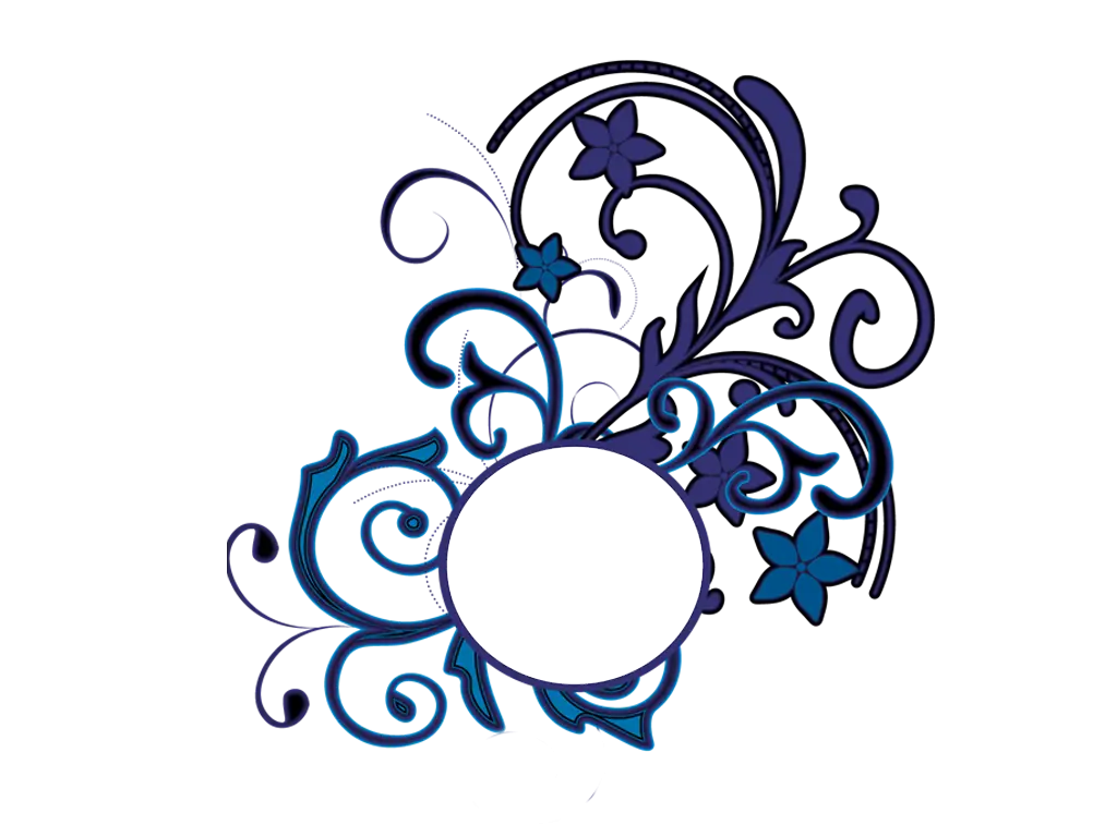 Blue Decorative Floral Ornament