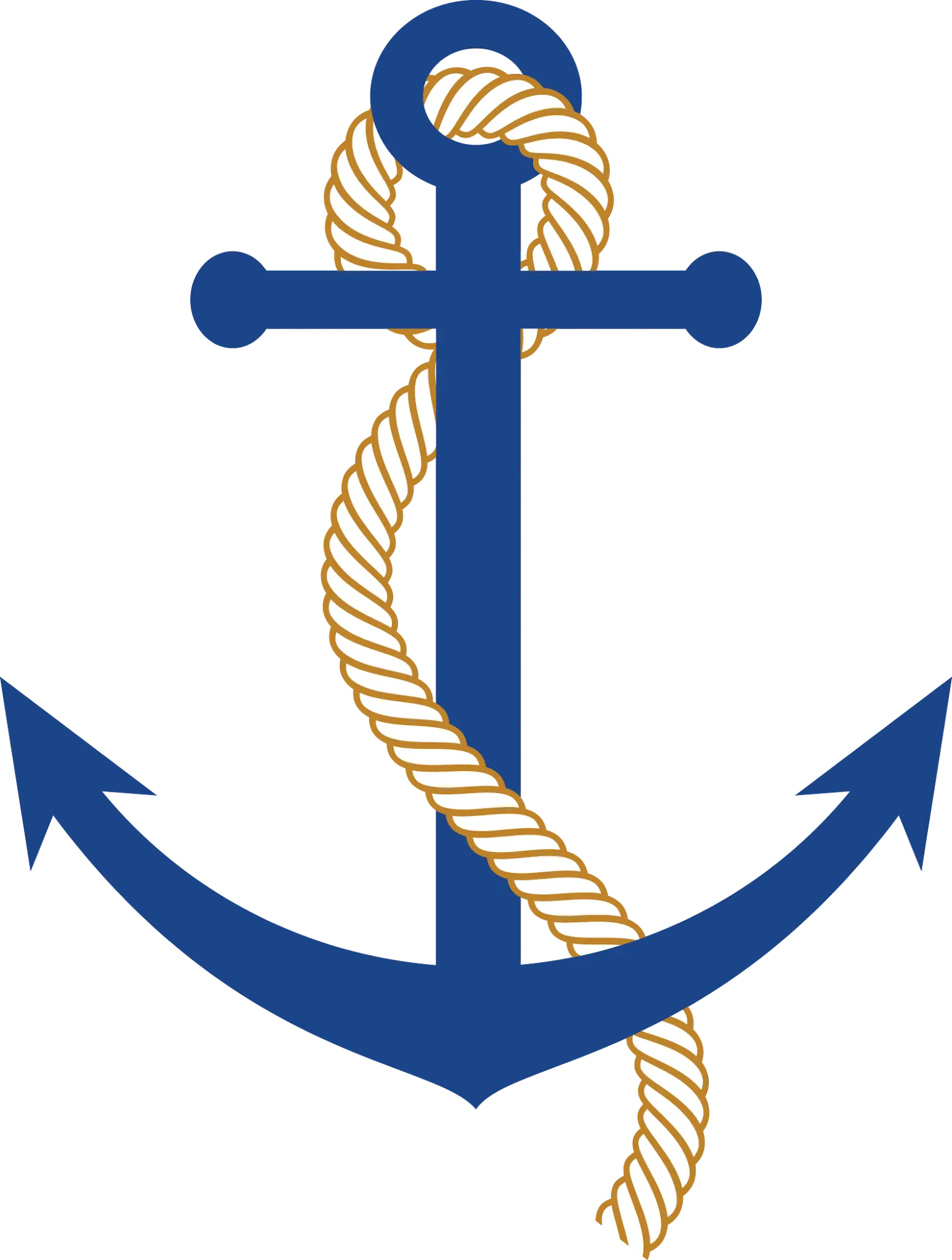 Anchor with Rope for Nautical Illustration