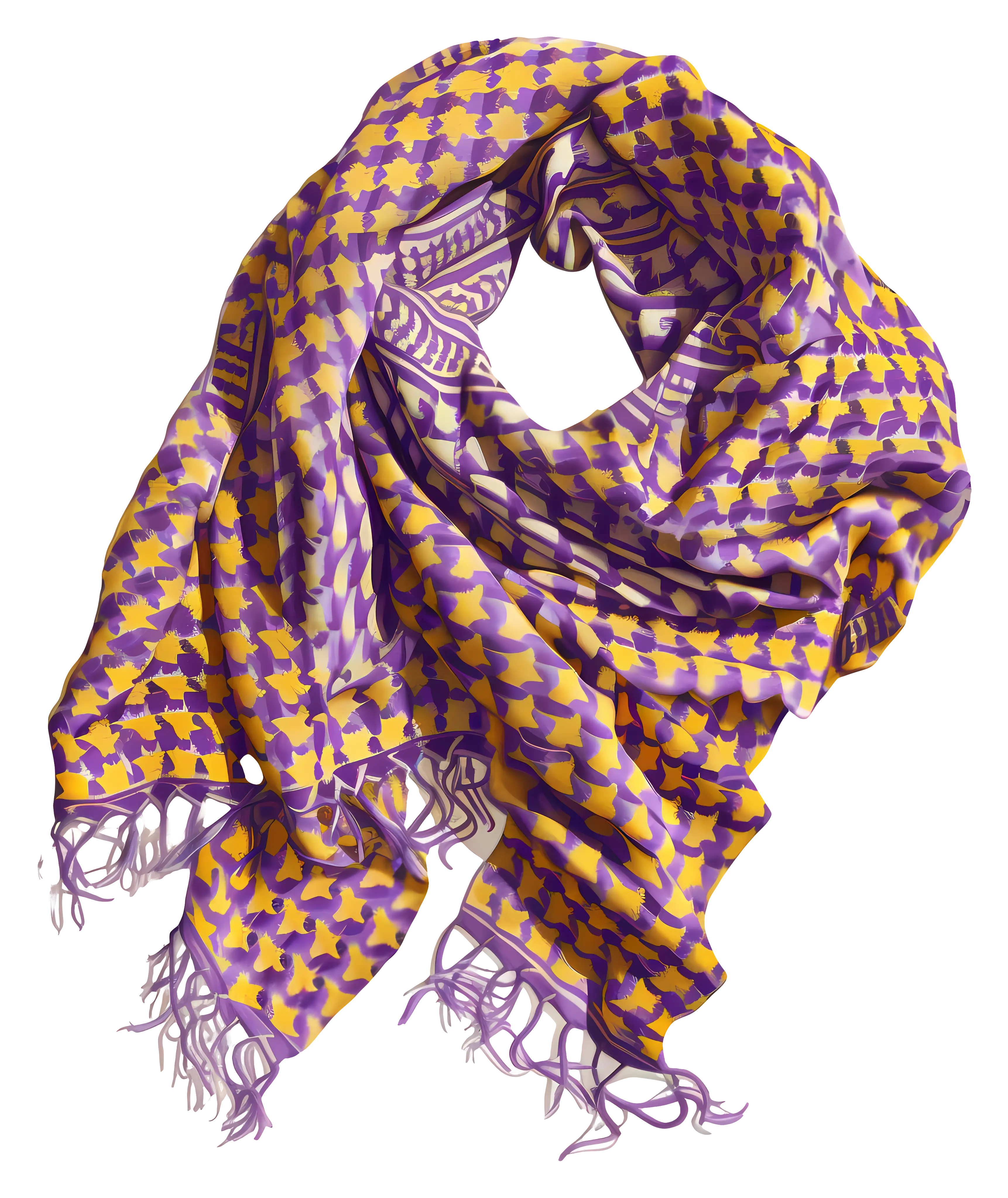 Purple and Yellow Patterned Scarf