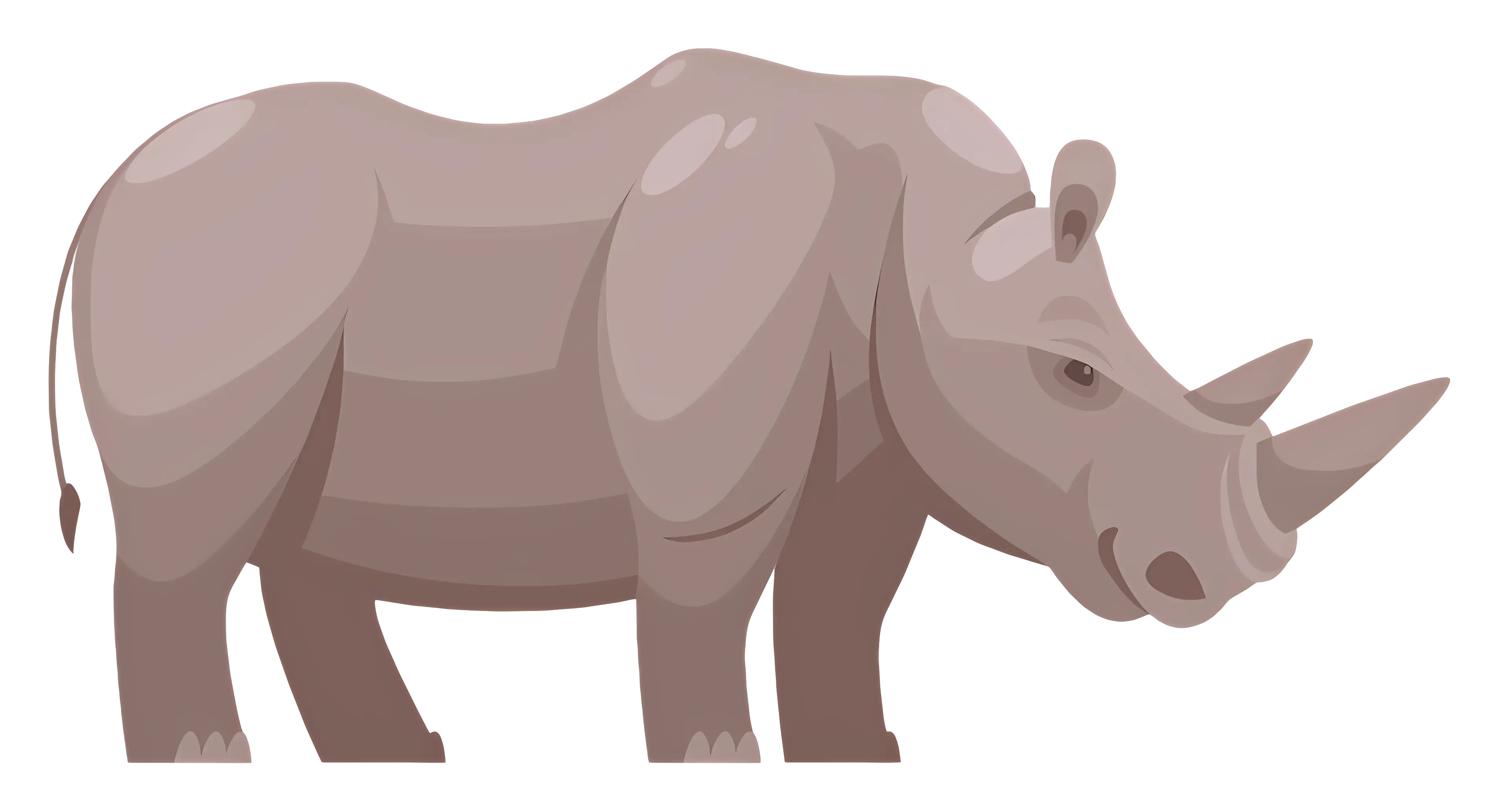 Rhinoceros Illustration with Neutral Colors