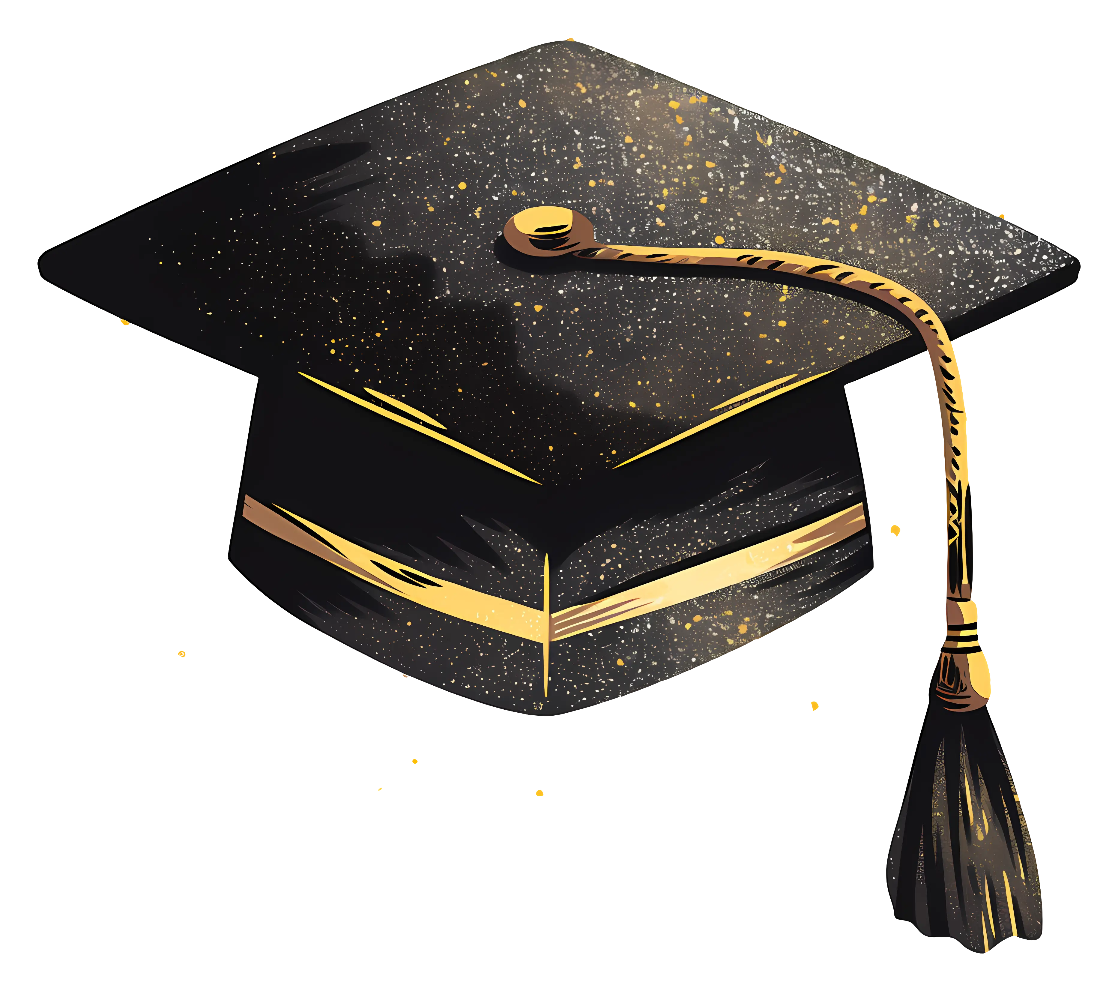 Graduation Cap with Golden Tassel Illustration