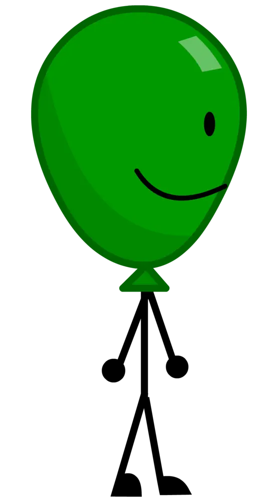 Green Balloon Cartoon Character