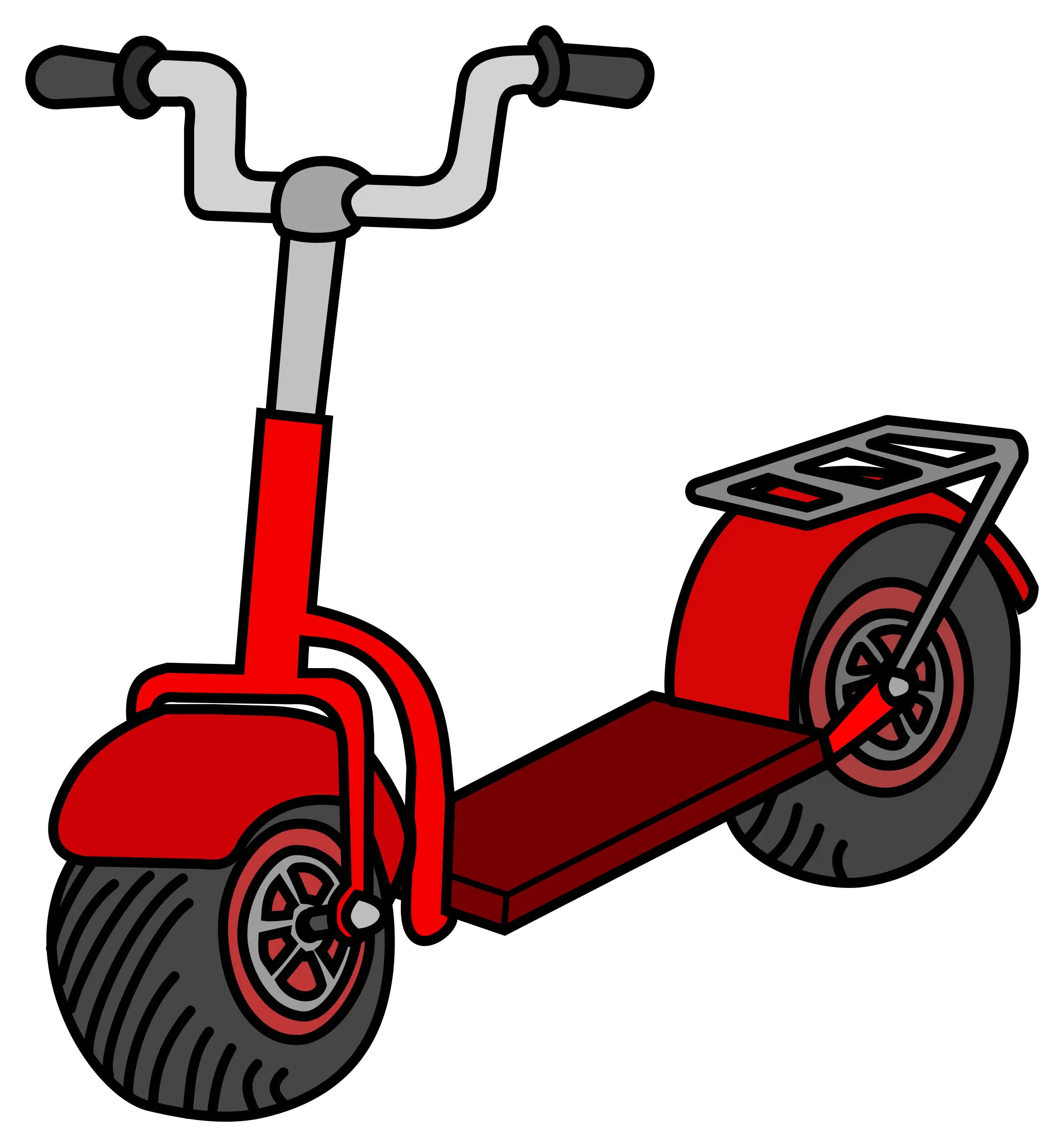 Red Scooter Cartoon Illustration