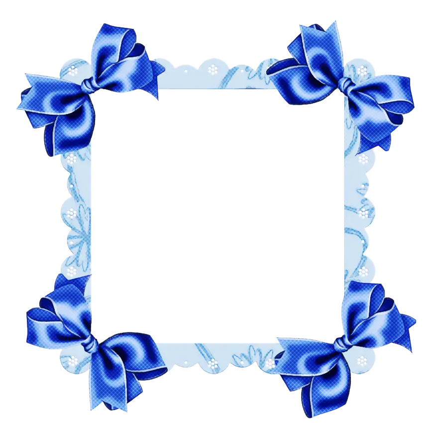 Blue Ribbon Decorative Frame