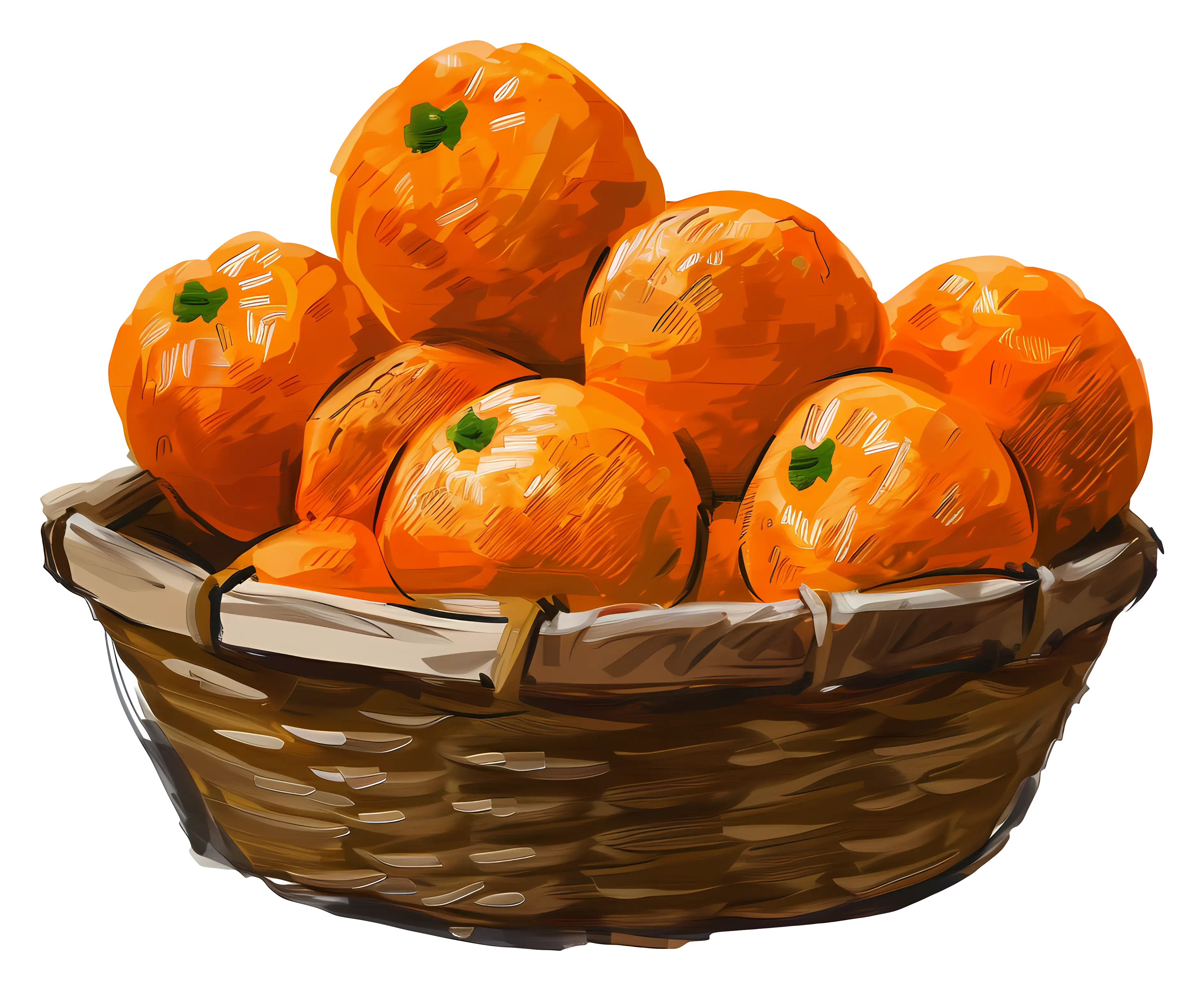 Basket of Fresh Oranges