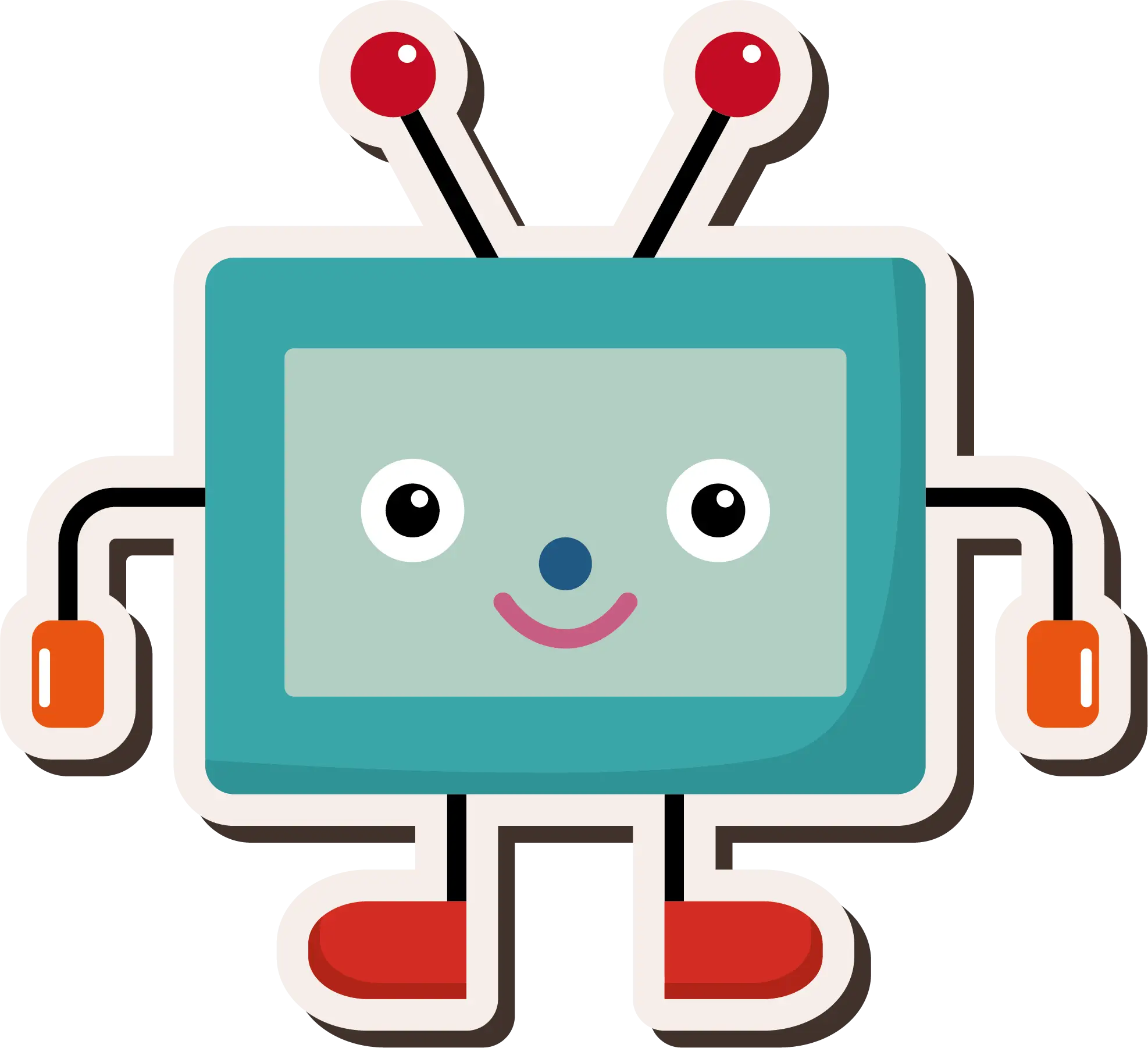 Adorable Robot with Antenna and Smile