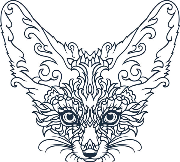 Artistic Fox Doodle