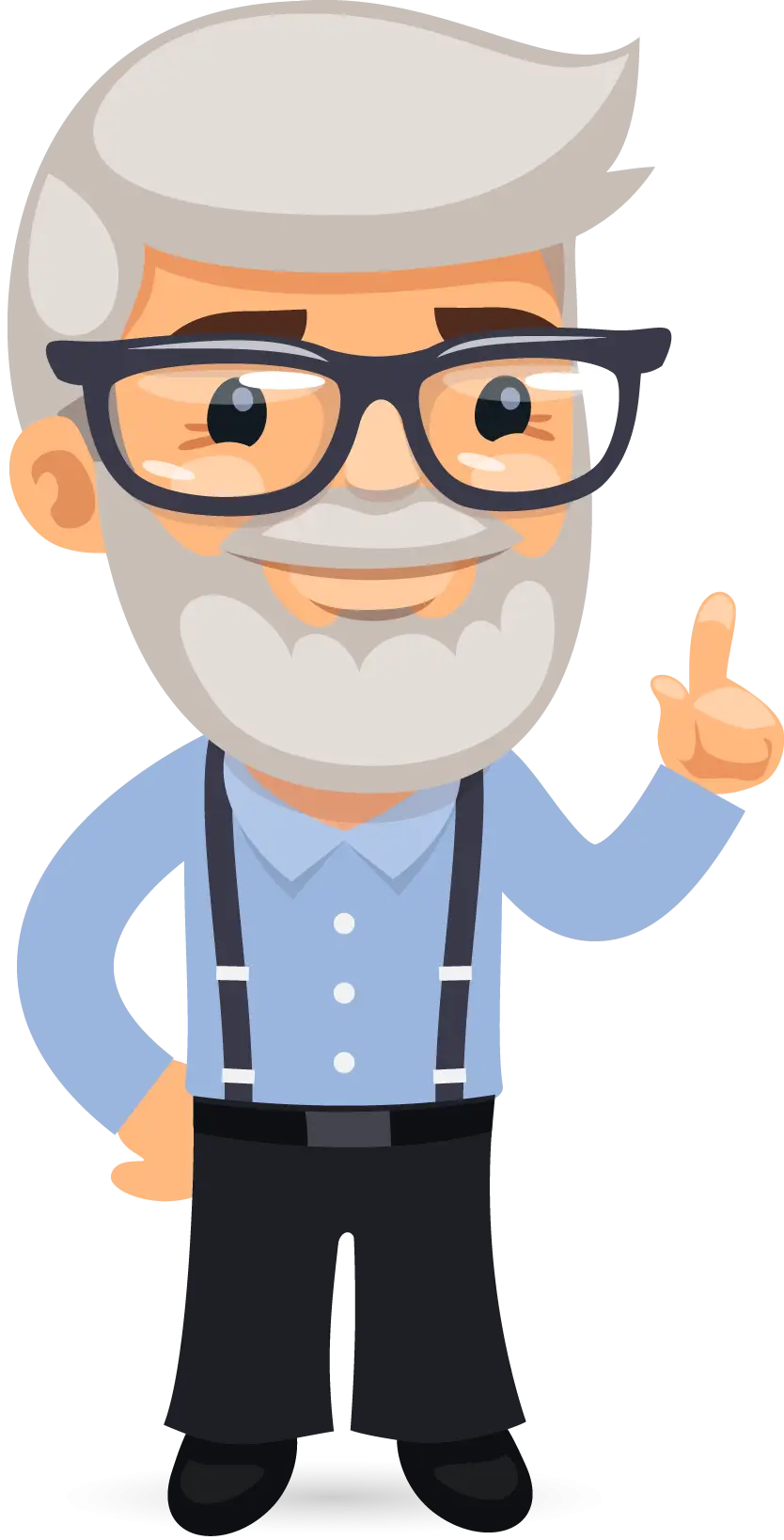 Friendly Cartoon Old Man