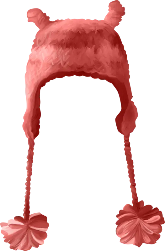 Red Winter Hat with Pom-Pom Design