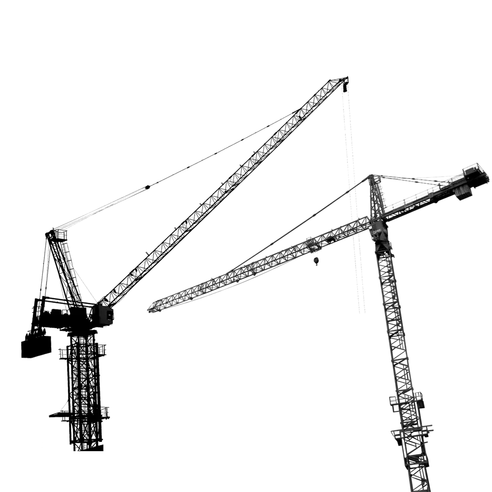 Silhouette of Construction Cranes