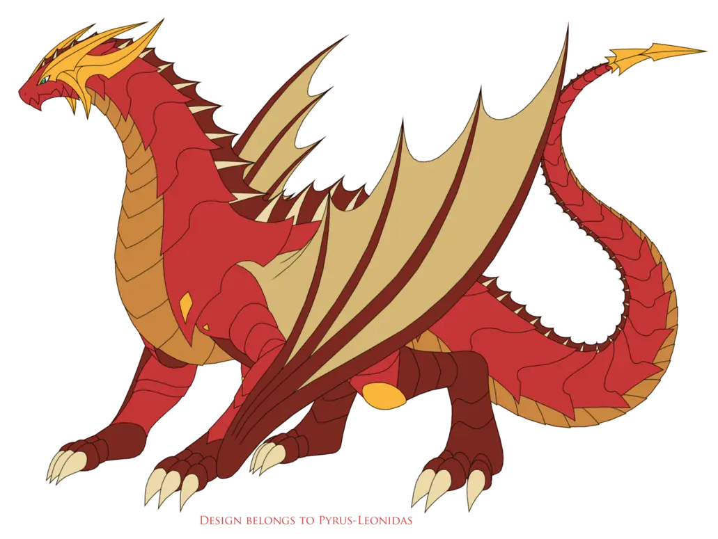 Red and Gold Dragon in Fantasy Art Style