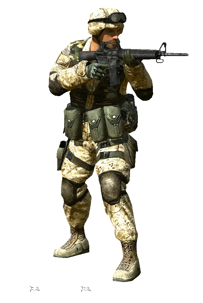 Soldier in Camouflage with Weapon