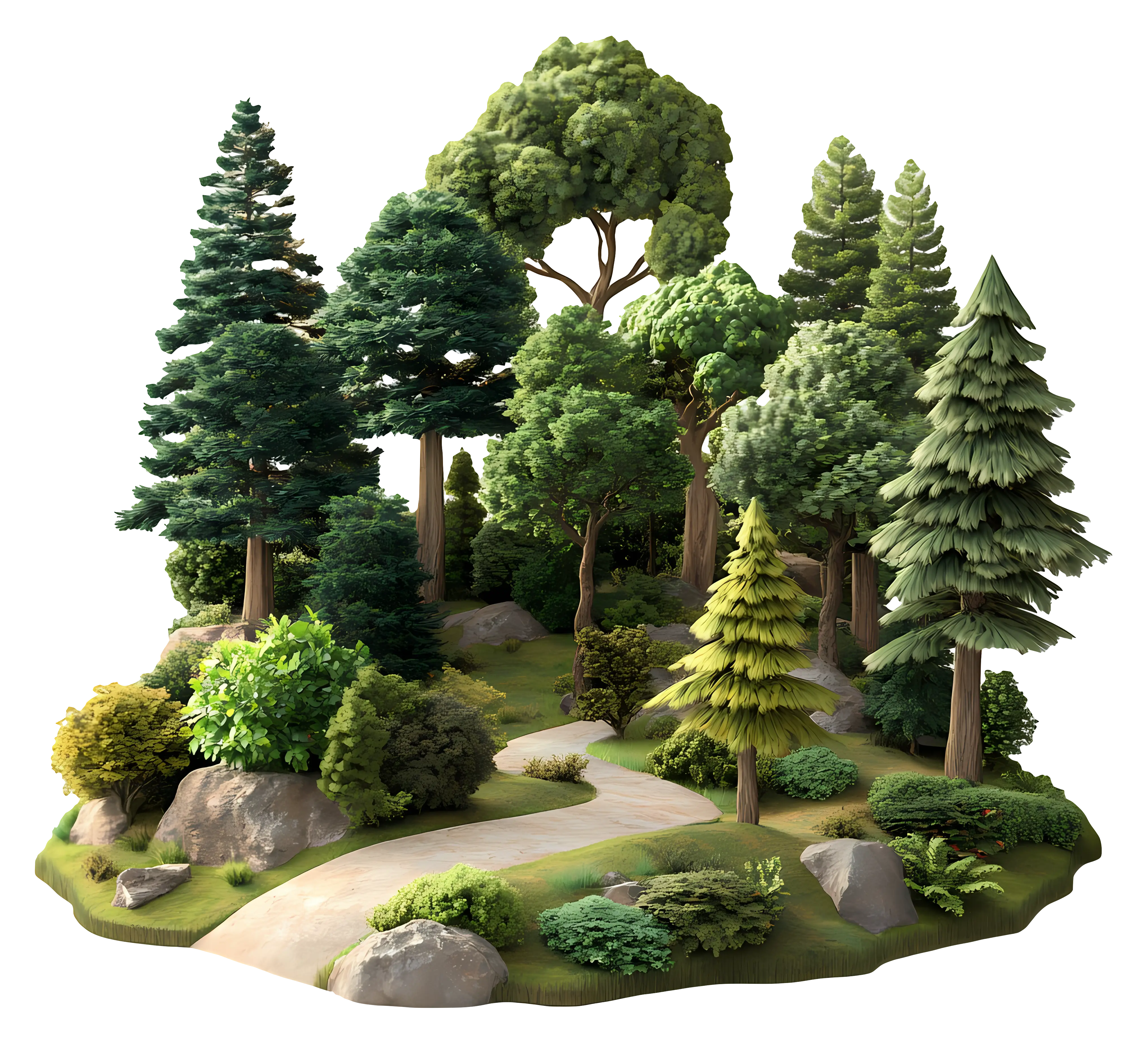 Cartoon Forest with Path