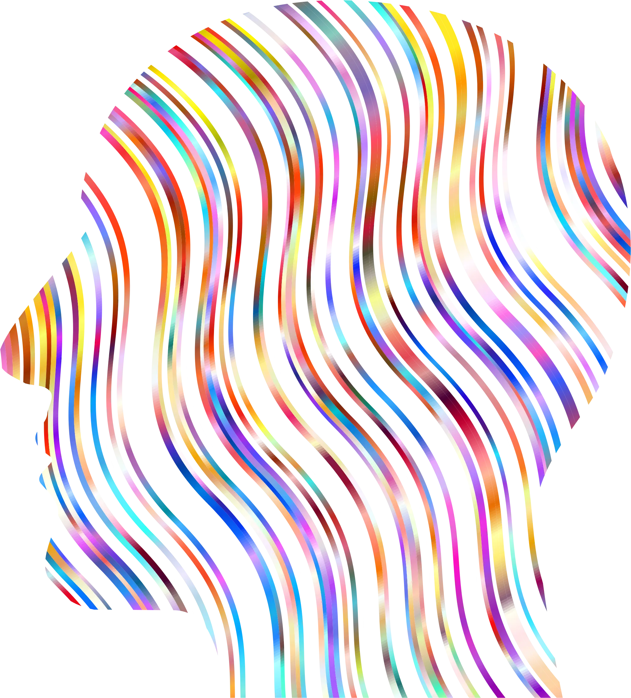 Abstract Colorful Profile with Wavy Lines