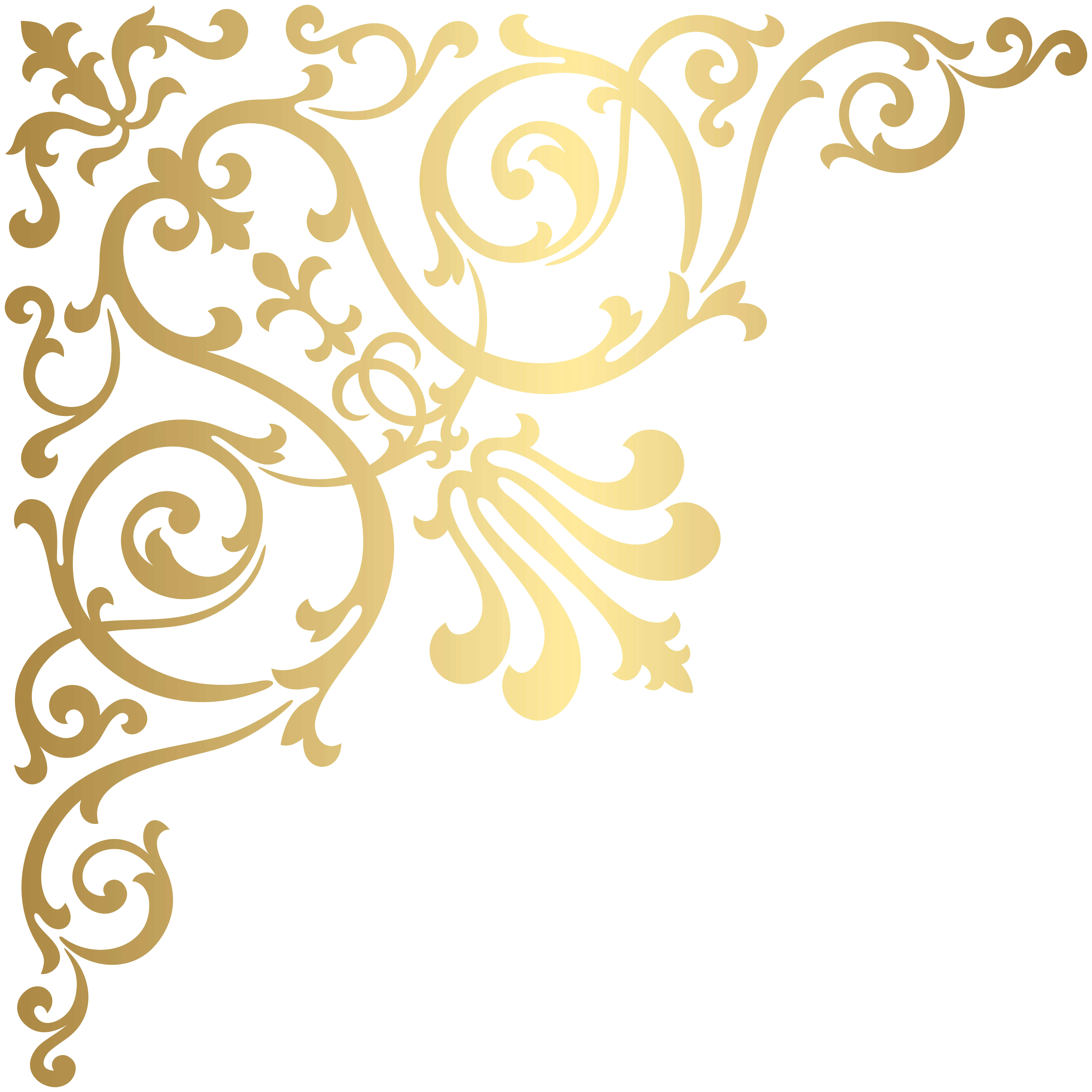 Golden Floral Corner Decoration in Elegant Style