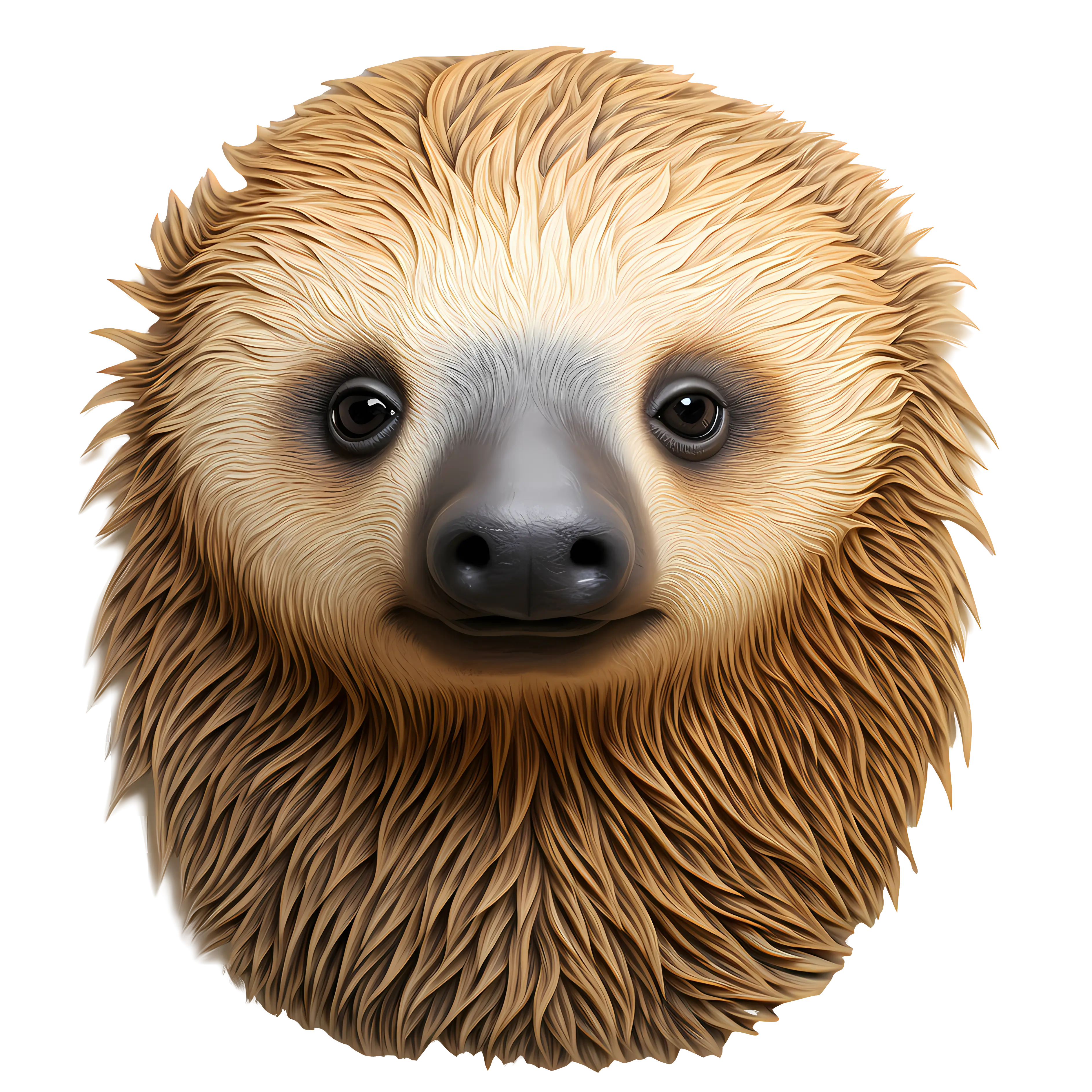 Adorable Sloth Face Illustration