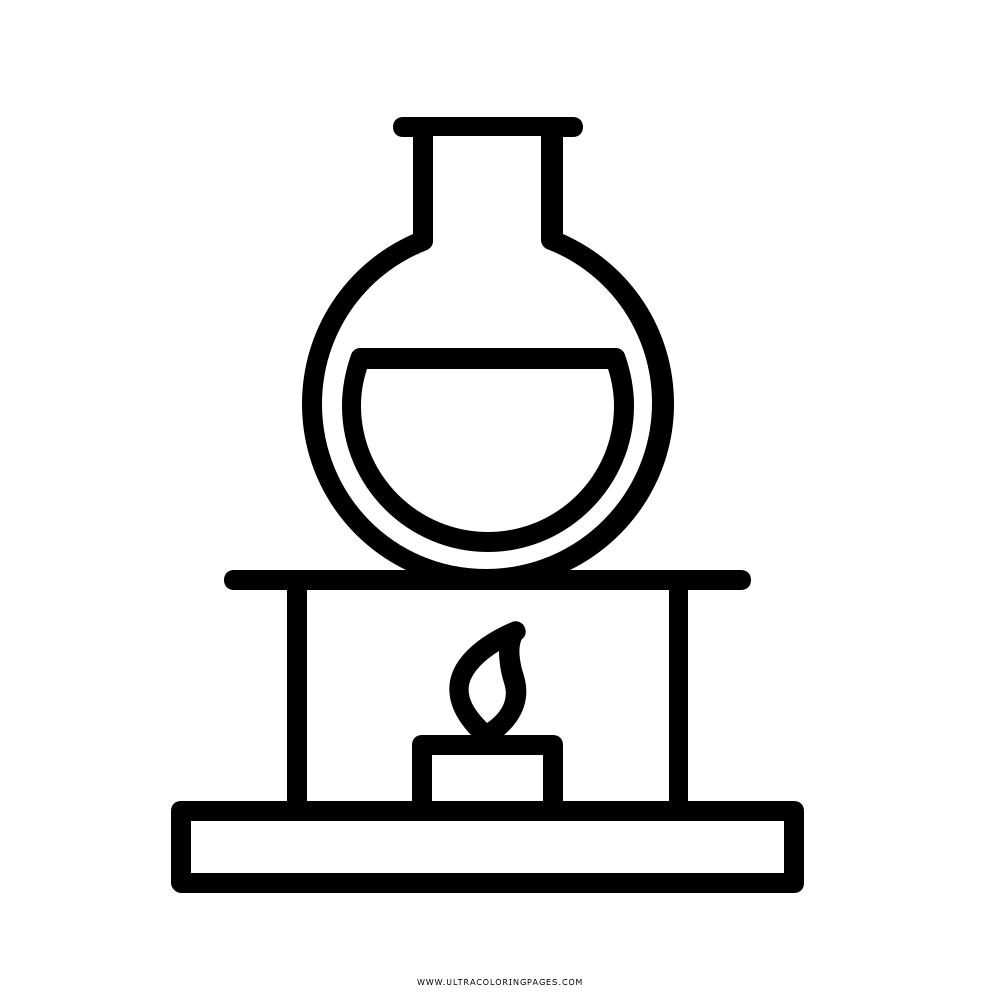 Lab Equipment with Flask and Burner