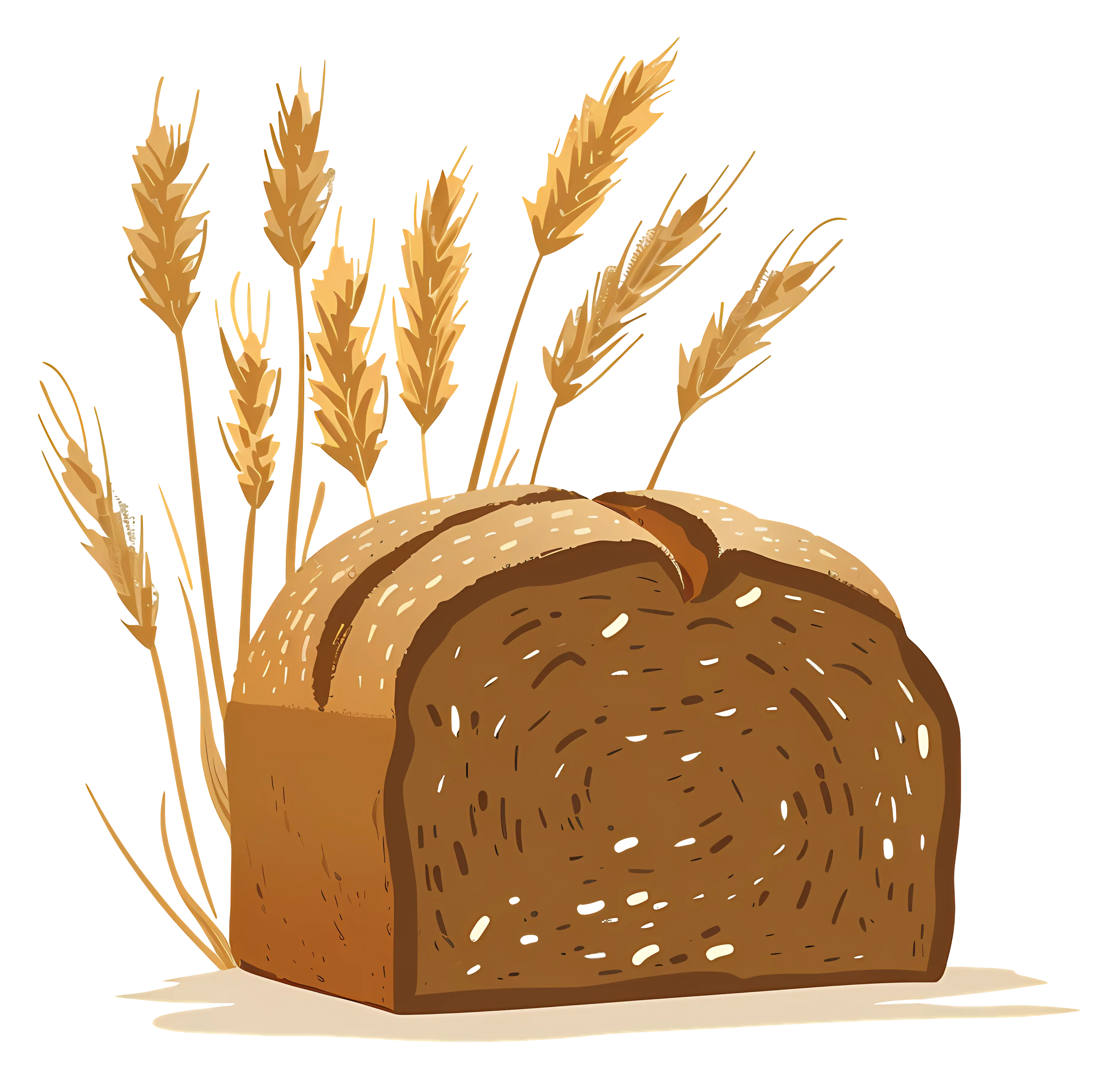 Rustic Brown Bread and Wheat Illustration