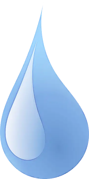 Glossy Blue Water Droplet Illustration
