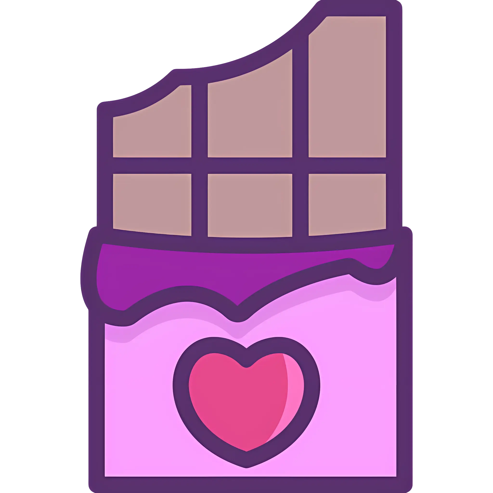 Chocolate Bar with Pink Heart