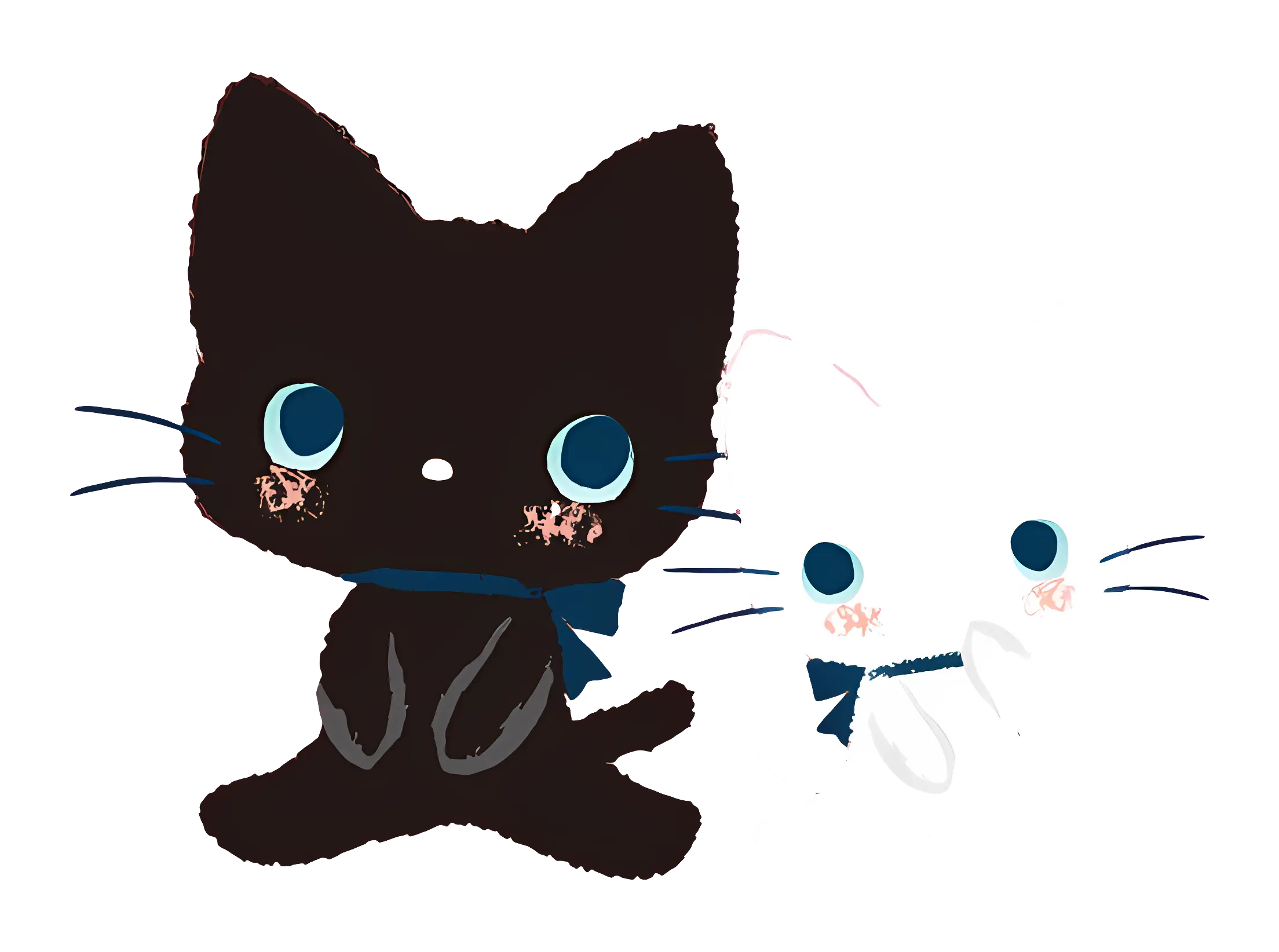 Cute Cartoon Cats with Bows