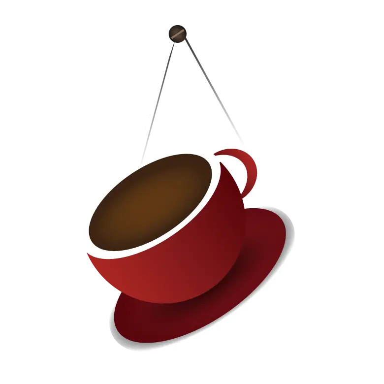 Red Coffee Cup Hanging Sign