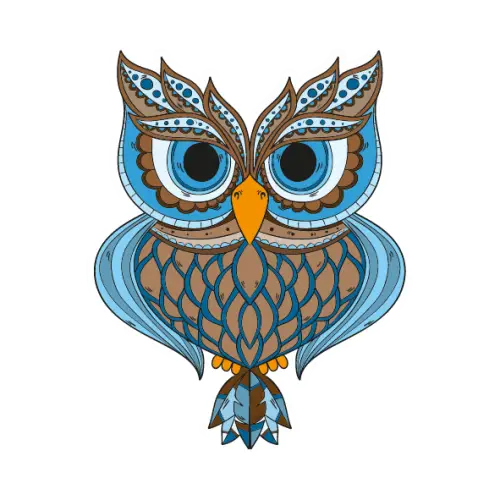 Artistic Decorative Owl Illustration