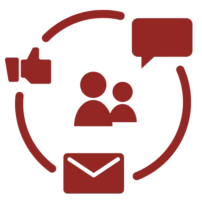 Red Social Media Icons for Communication