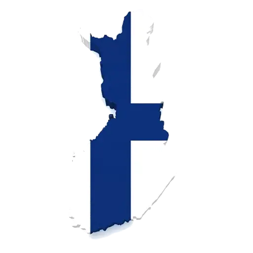 Map of Finland with flag