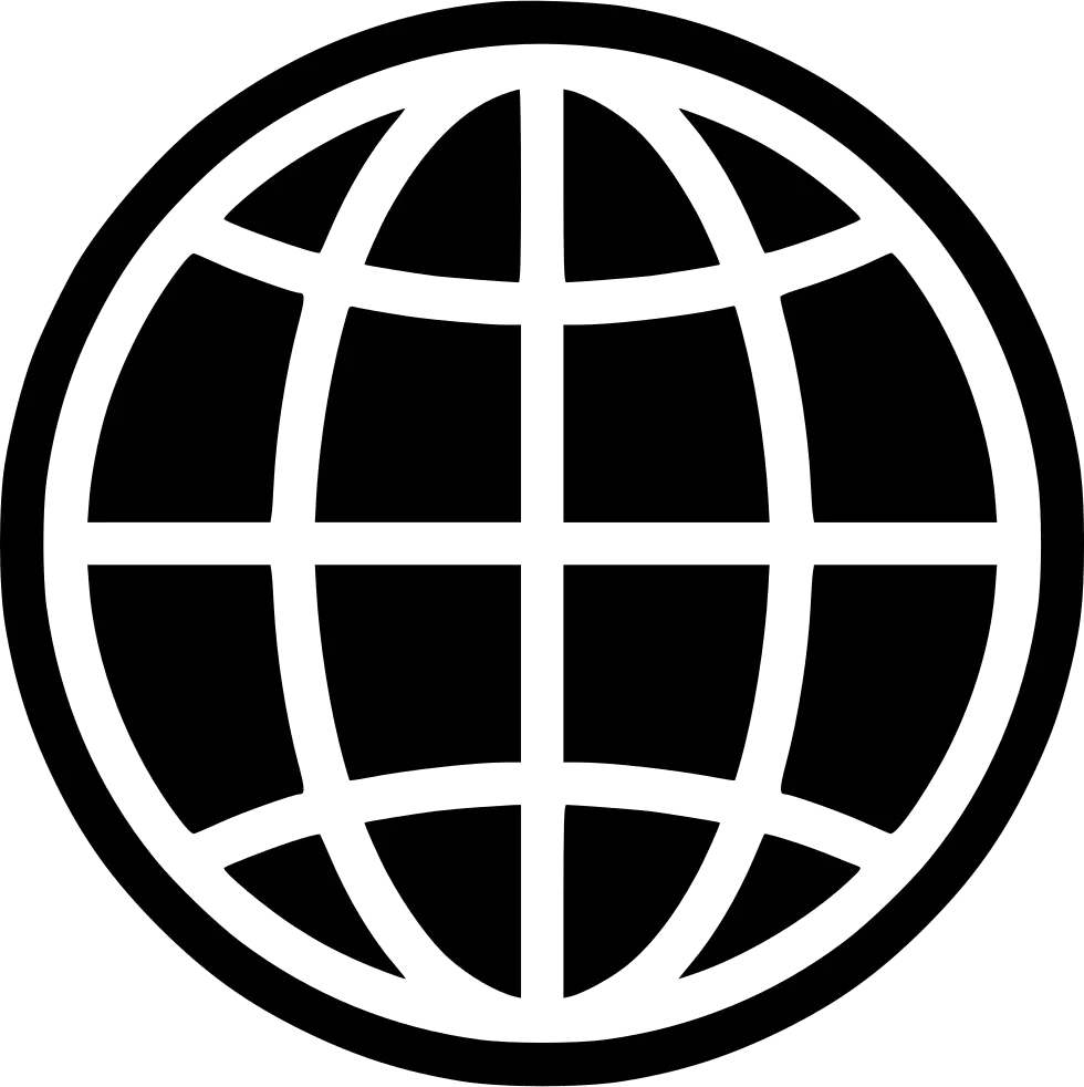 Black Globe Icon for Global Connections