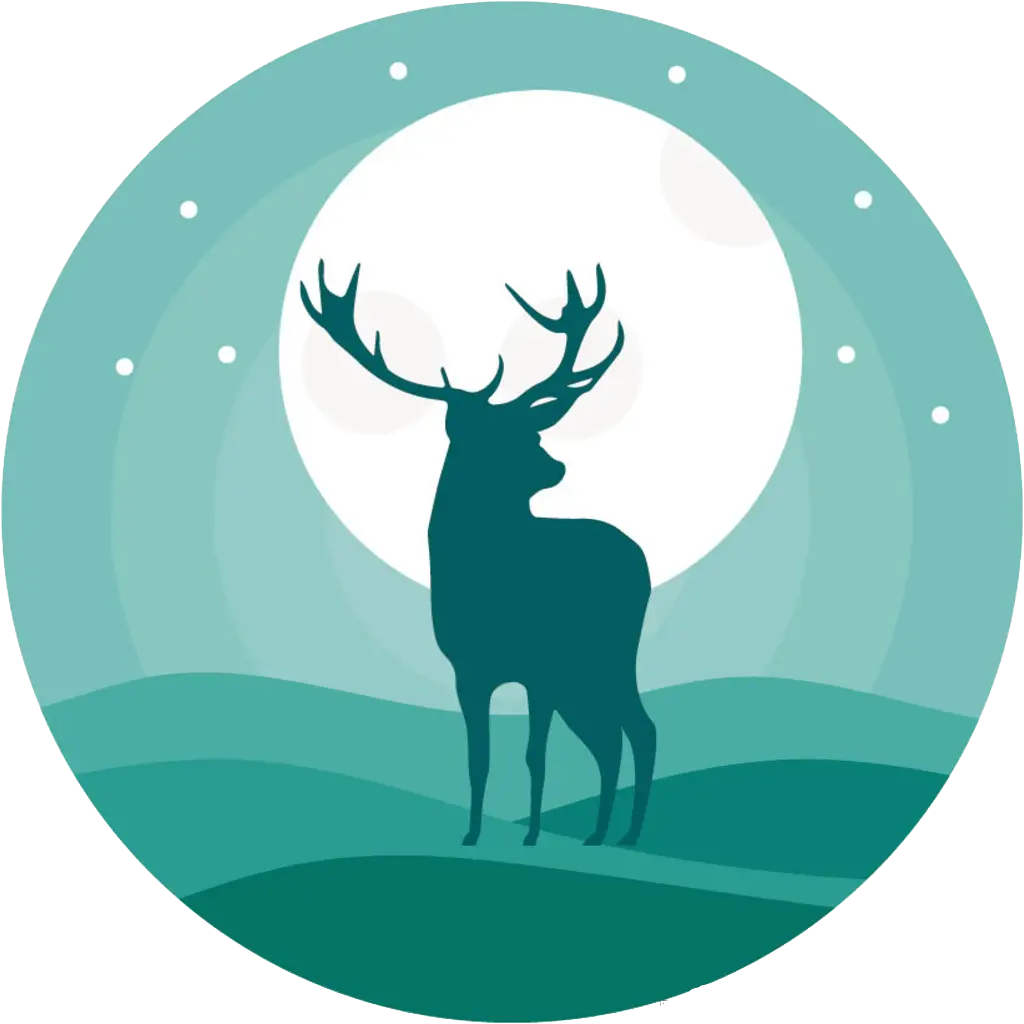 Deer Silhouette in Moonlight