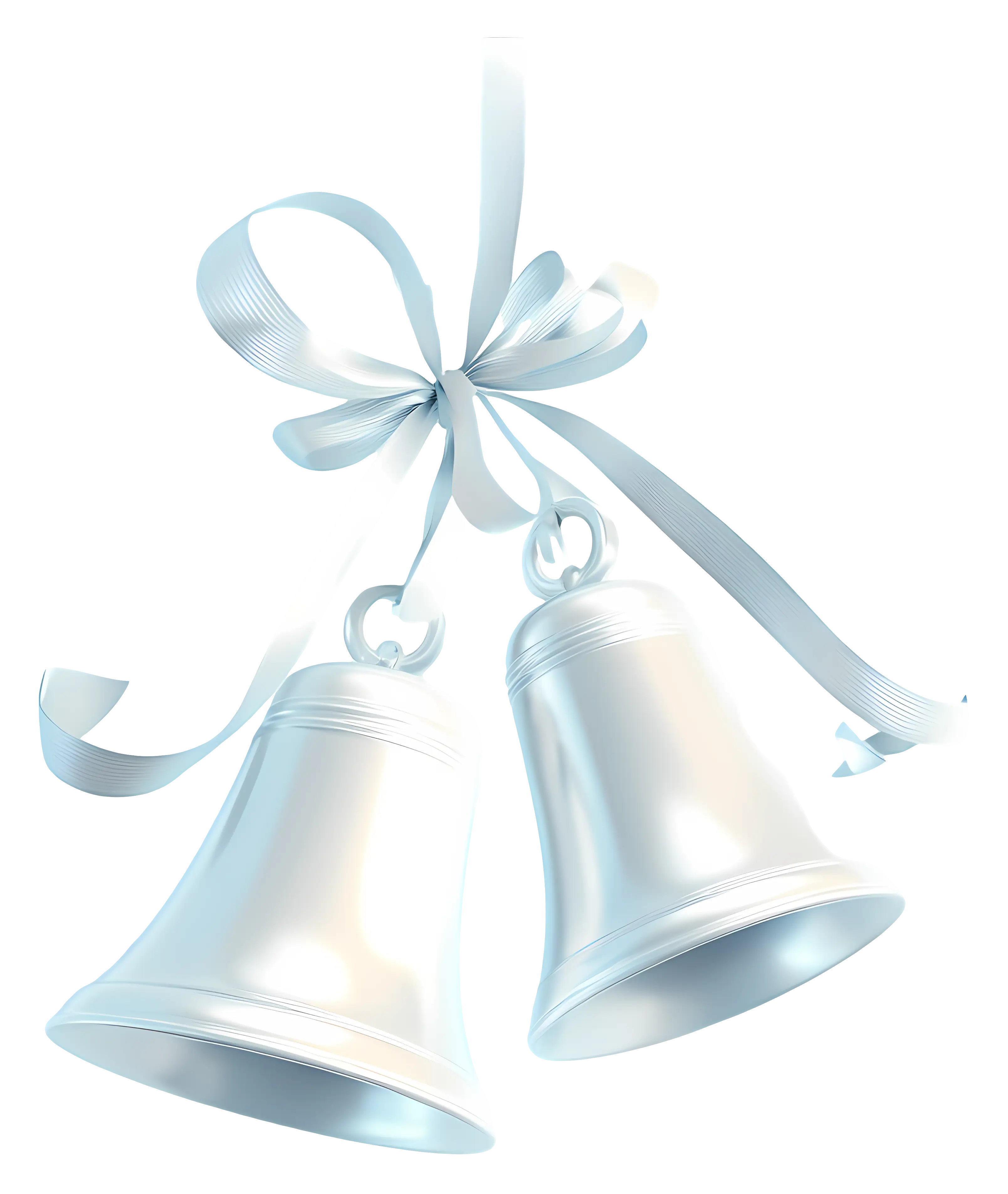 Silver Bells with Ribbon