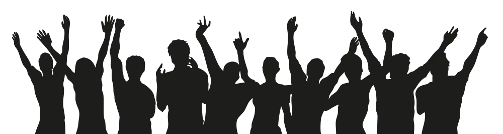 Silhouette of Cheering Crowd Illustration