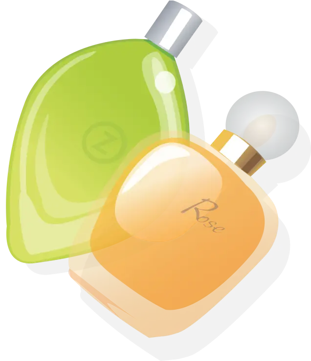 Elegant Perfume Bottles Illustration